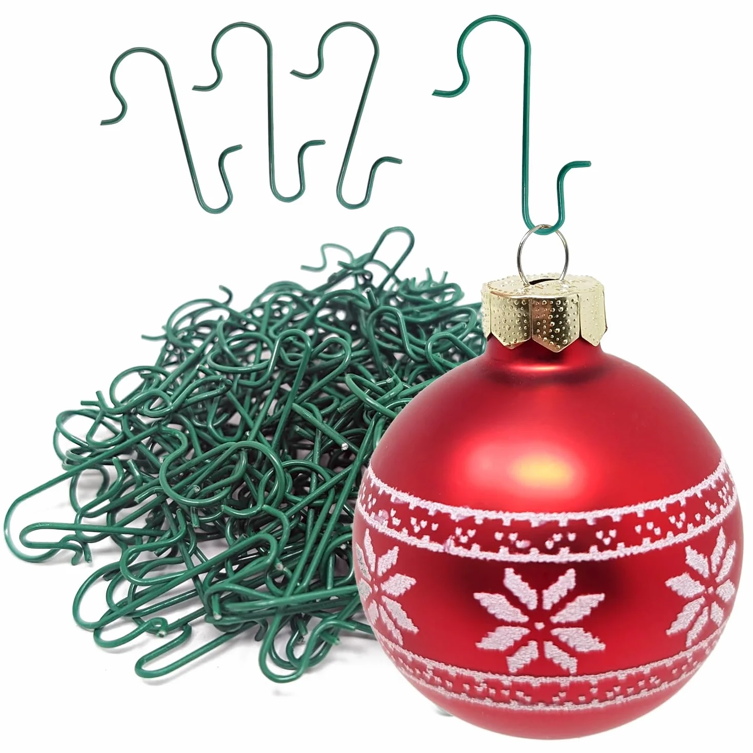Ganchos Dobles para Adornos de Árboles de Navidad - Colgadores Rápidos Reutilizables de Metal 150 Piezas