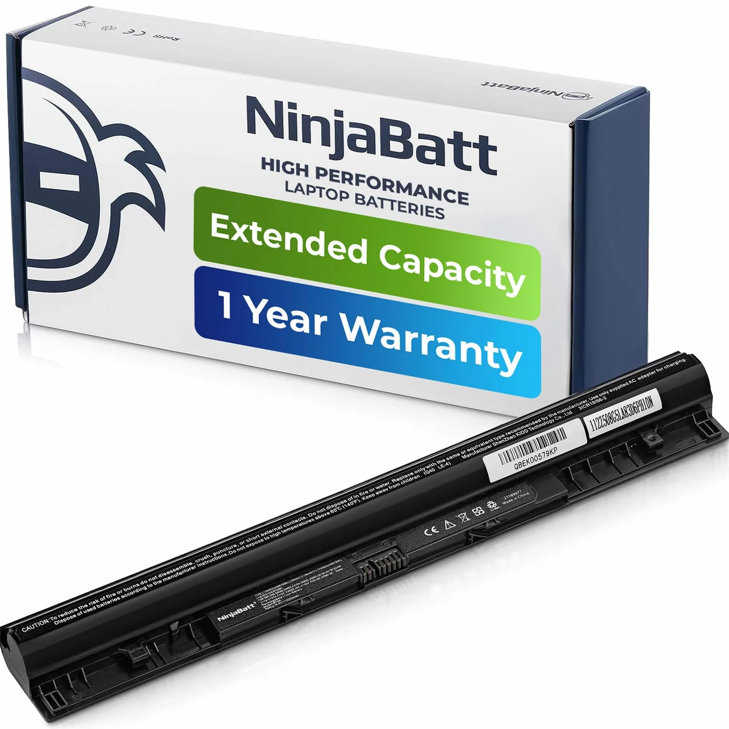 NinjaBatt - Batería para Lenovo L12M4E01 L12L4A02 L12S4A02 L12S4E01 S510P Z710 IdeaPad Z50-70 Z50-75 Z70-80 G50-70 G5-80 G50-45 G400s G500s G505s S410p - Larga duración [4 celdas/2200mAh/33Wh]