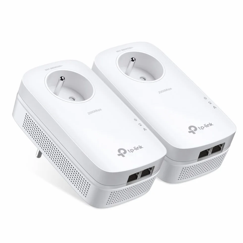 TP-LINK AV2000 - Adaptadores de Red Powerline (FR plug, 2000 Mbit/s Ethernet, 2 piezas) color blanco