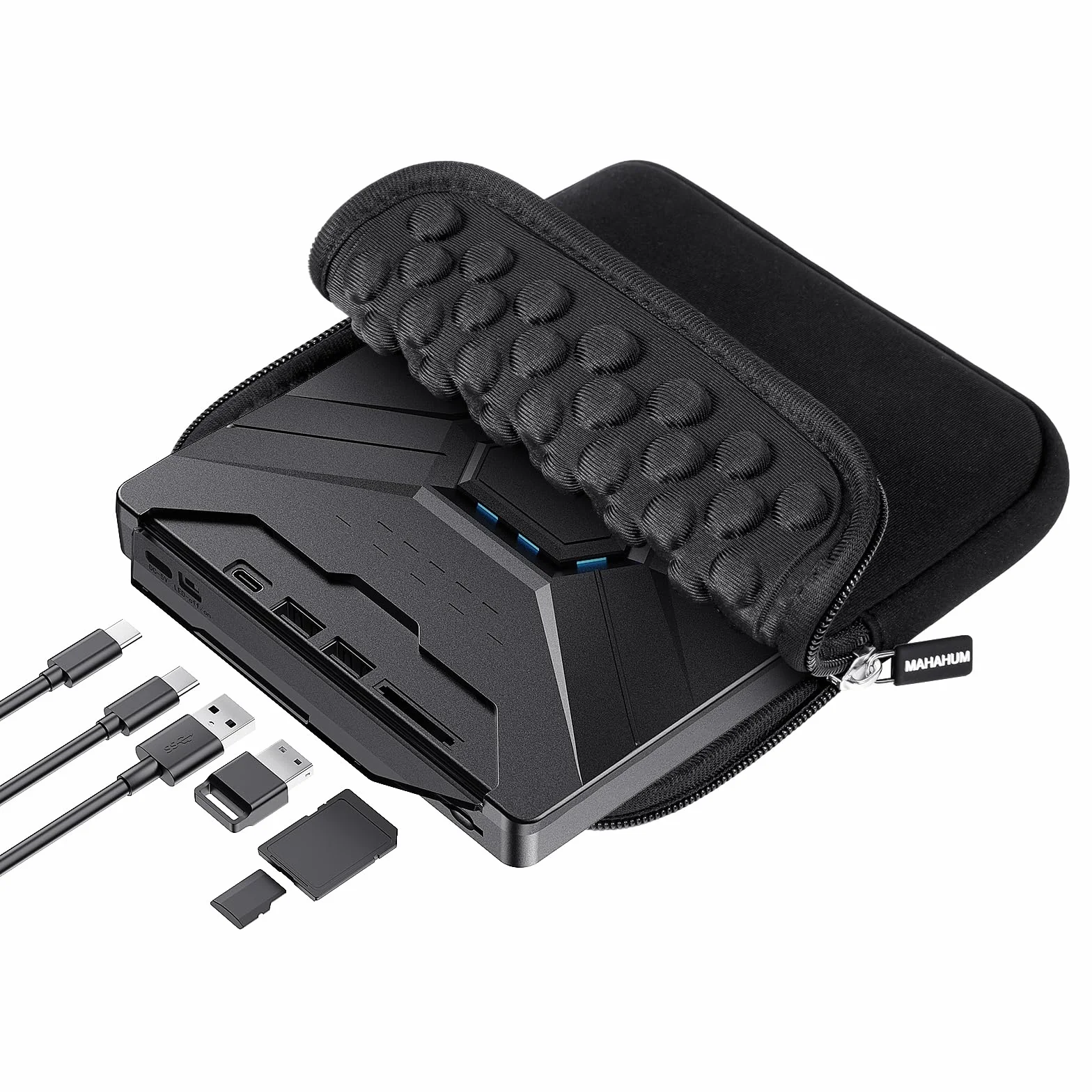 Unidad externa de CD/DVD para laptop, Mac USB 3.0 y reproductor de DVD portátil 8 en 1 tipo C, Plug & Play, con funda de transporte compatible con PC de escritorio Windows 11/10/8, Linux Mac
