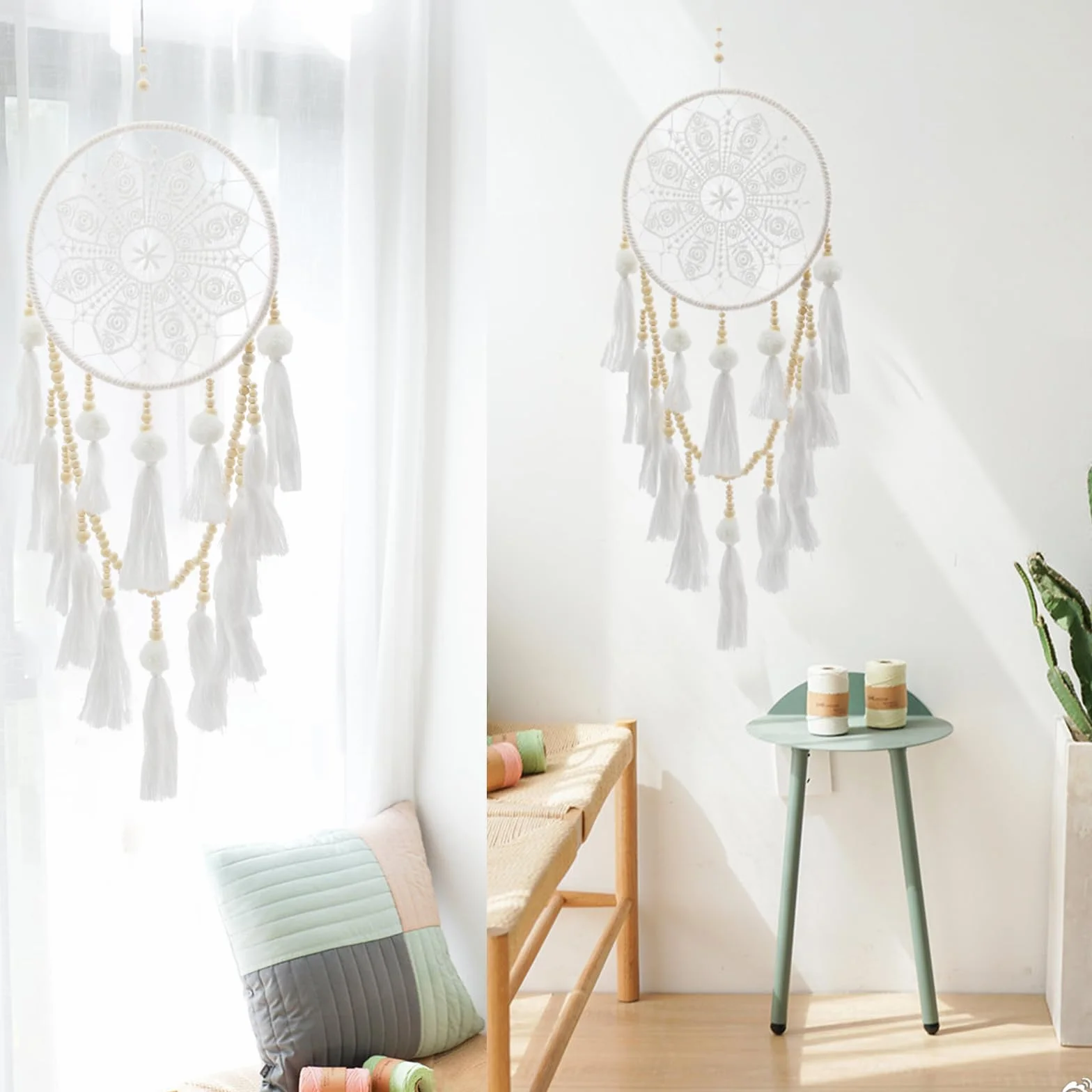 Atrapasueños Bohemio Hecho a Mano Decoración de Borla para Hogar