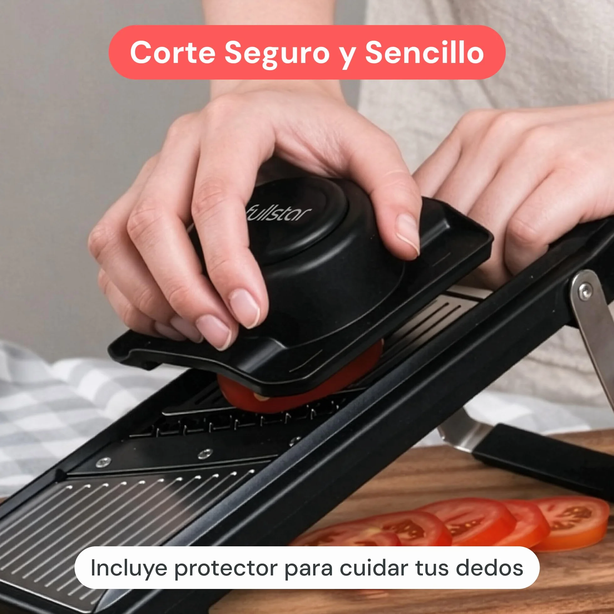 Mandolina de Cocina Profesional 2 en 1 Acero Inoxidable Grosor Ajustable 1-4 mm con Cuchilla Juliana
