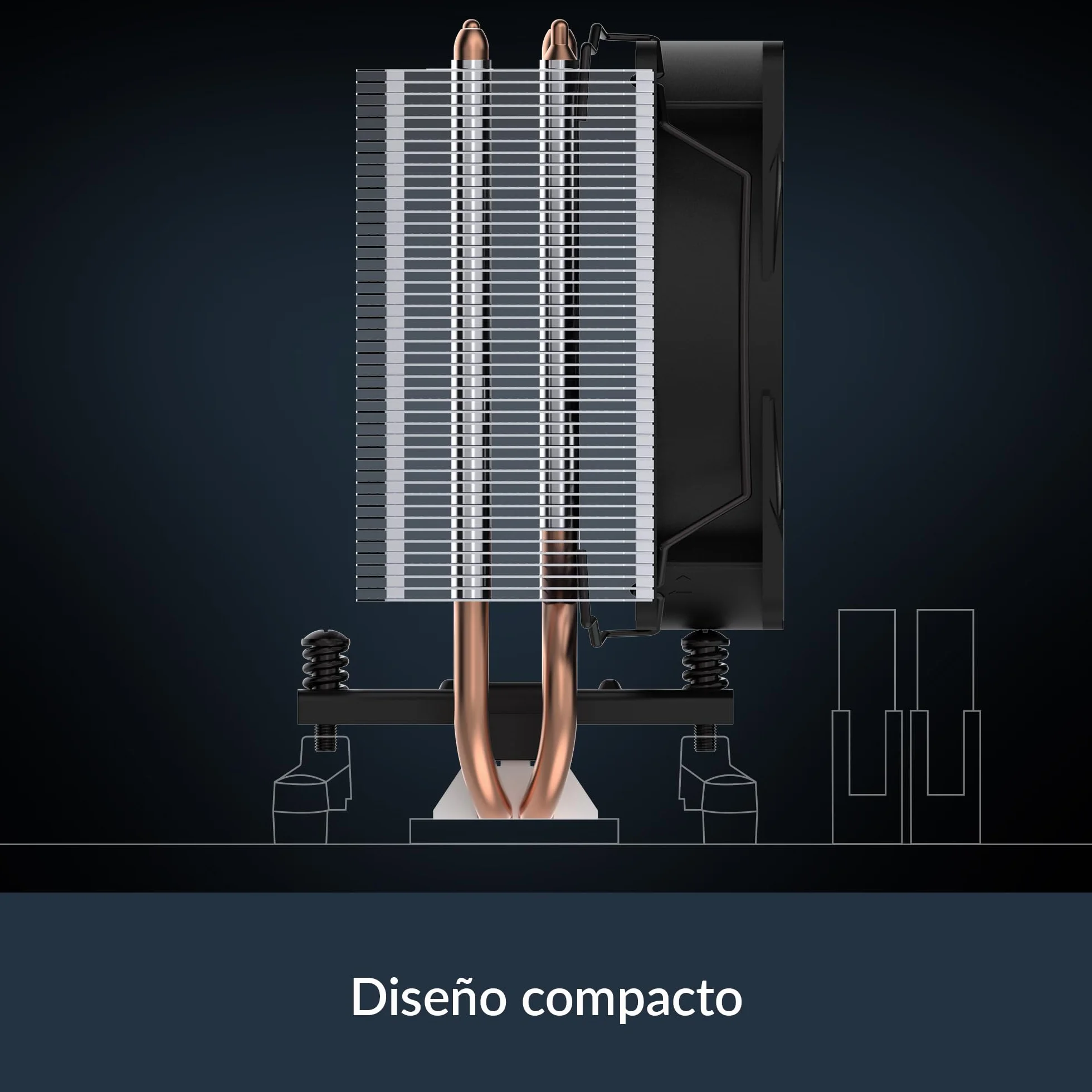 ARCTIC Freezer 8A CO - Enfriador CPU compacto para AMD y funcionamiento continuo, AMD AM5/AM4, montaje desplazado, ventilador PWM 100 mm, compuesto térmico MX-6 preaplicado, doble rodamiento de bolas