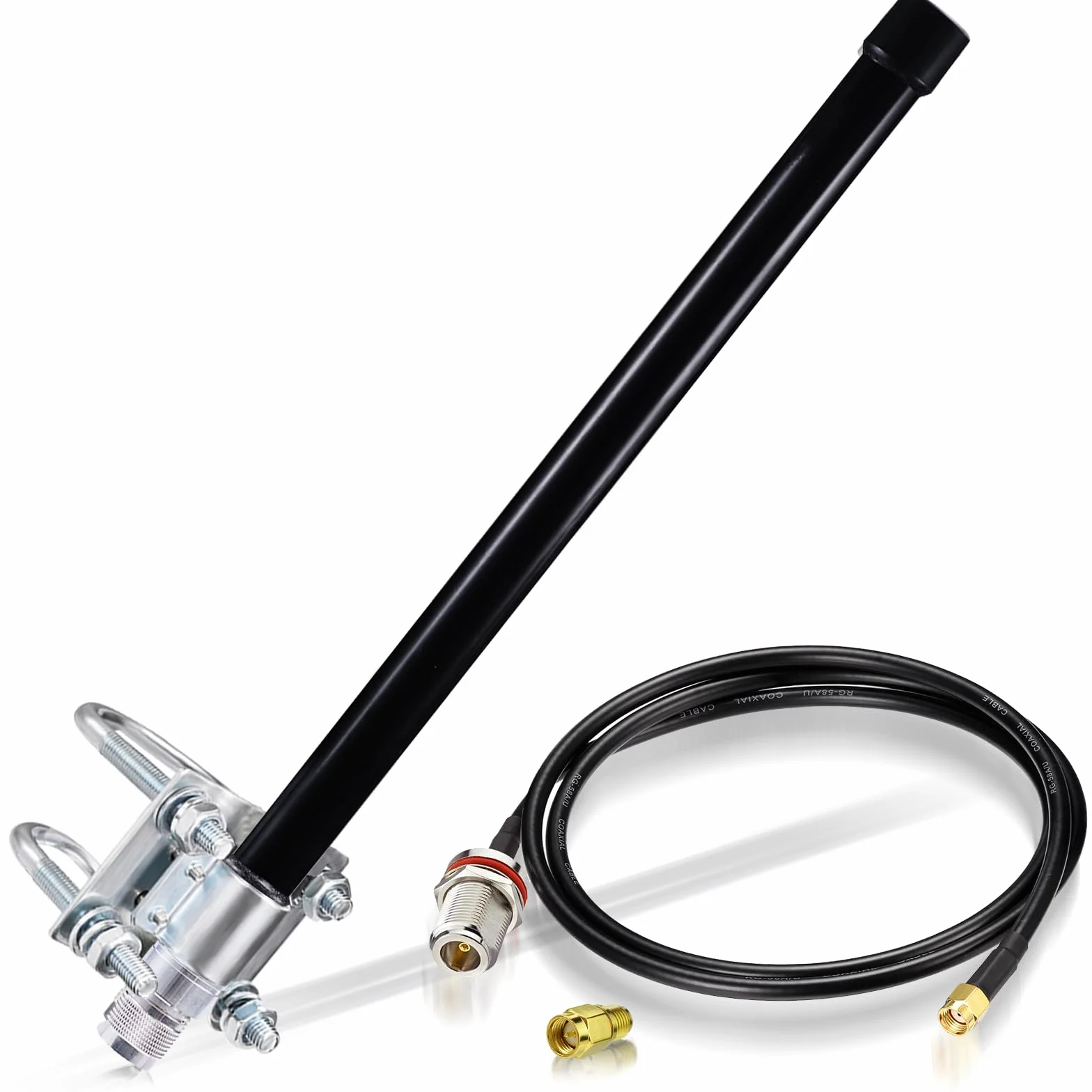 Bingfu Antena Meshtastic 868 MHz Lora 3dBi Fibra de Vidrio Cable de 1 Metro | Antena LoRa Con Cable de 1m Para Helium Hotspot, HNT Miner, Heltec V3, ESP32 LoRa, Módulos Meshtastic, Color Negro