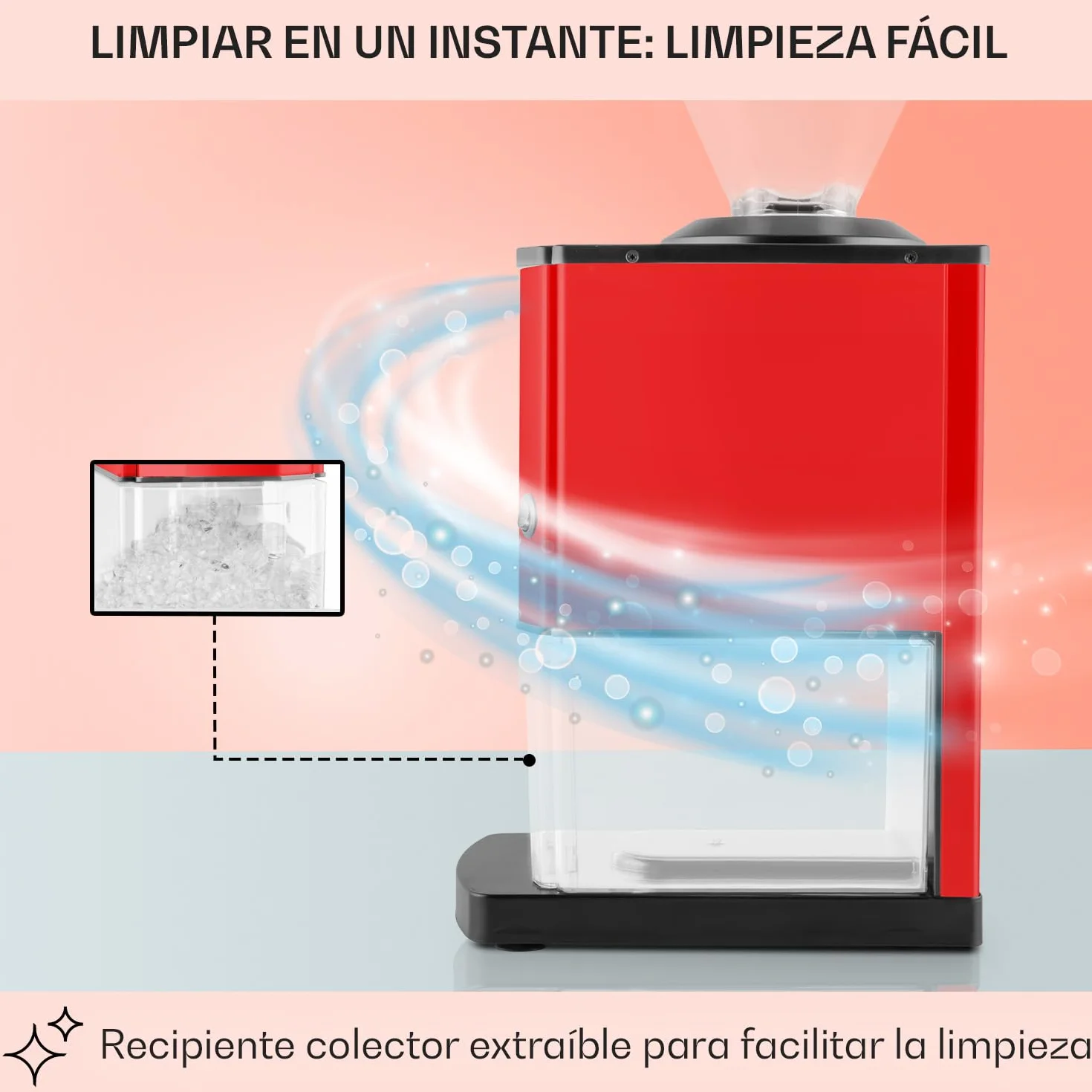 oneConcept Icebreaker Red Edition Picadora de hielo 15 kg/h 3,5 L Rojo