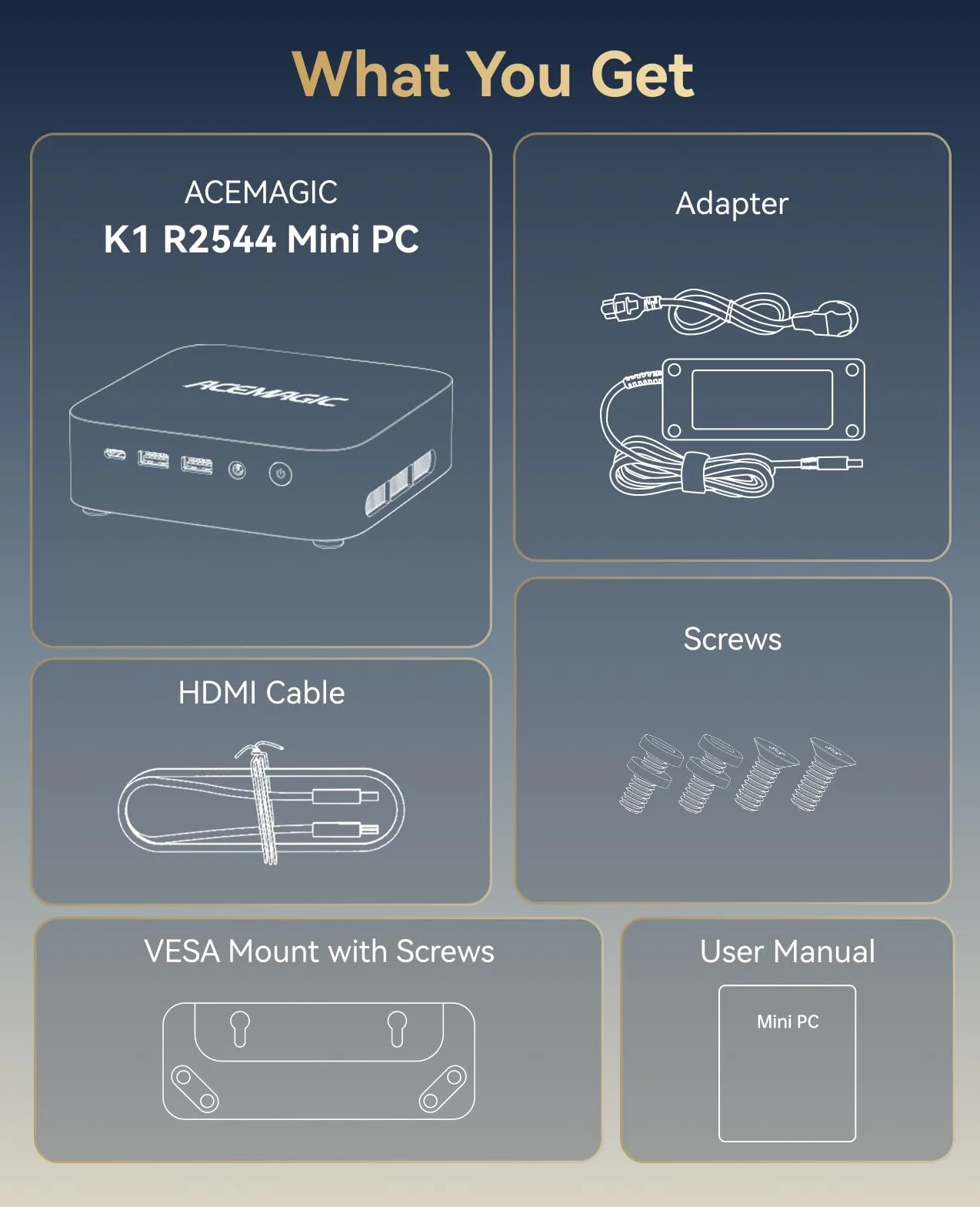 ACEMAGICIAN Kron Mini K1 Mini PC, AMD Ryzen R2544, Windows 11 Pro Mini PC(4C/8T,3.7 GHz), 8GB DDR4 256GB M.2 SSD, Mini Ordenador De Sobremesa para Negocios Oficina en Casa