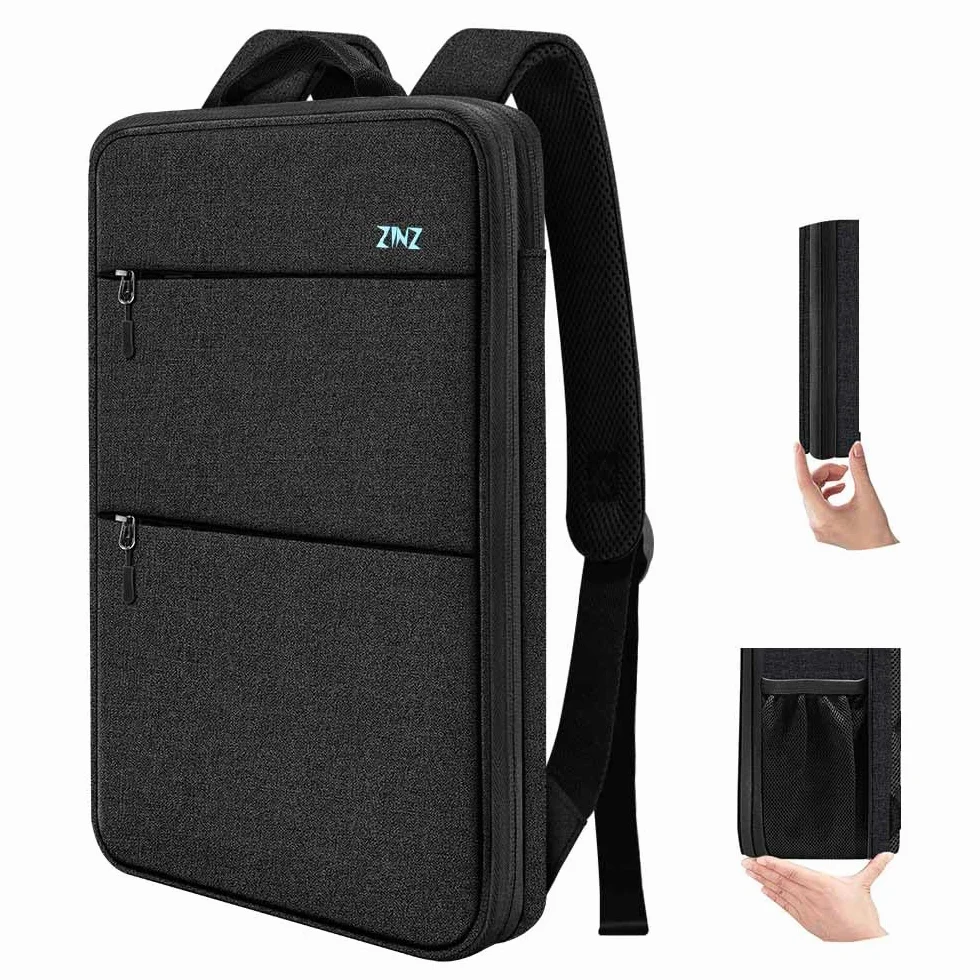 ZINZ Mochila para Portátil Delgada y Expandible, Resistente al Agua, Compatible con MacBook Pro 16" 2026-2019 M4 M3 M2 M1, Mac 15,4" y la Mayoría de los Portátiles de 15"-16"