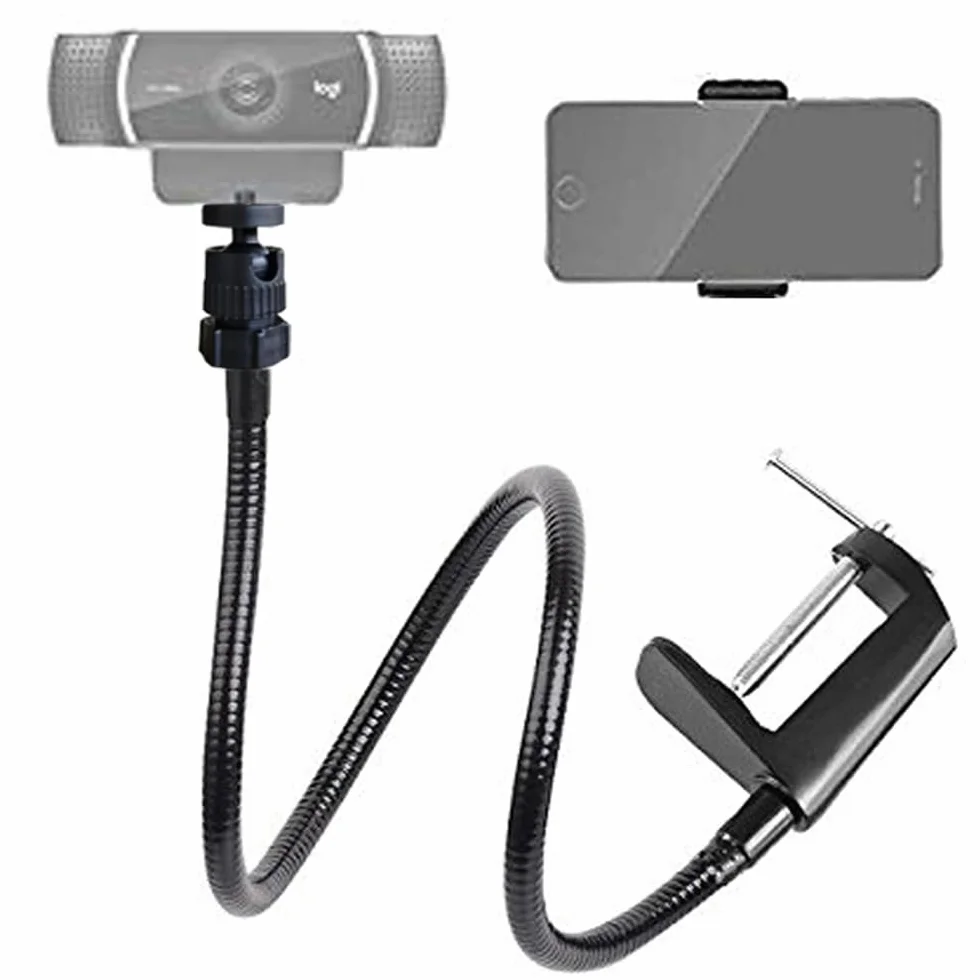 Soporte Ajustable para cámara Web y teléfono, Cuello de Cisne, 68,6 cm, para Todos los teléfonos móviles, Webcam Logitech C925e, C922, C930e, C930, C920, C615, etc