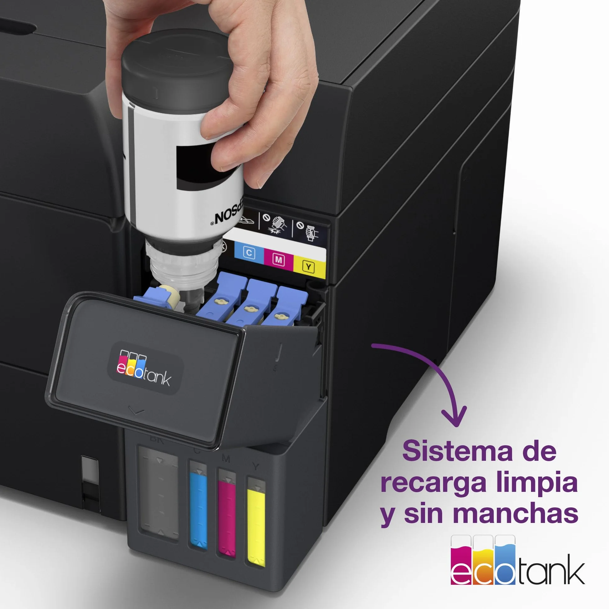 Epson EcoTank ET-4950 Impresora de Depósito de Tinta | Teletrabajo | Wi-Fi, Ethernet | A4 | Doble Cara | Imprime, Copia, Escanea, Fax | Pantalla Táctil 6,1cm | ADF | Tinta Incluida Para 3 Años