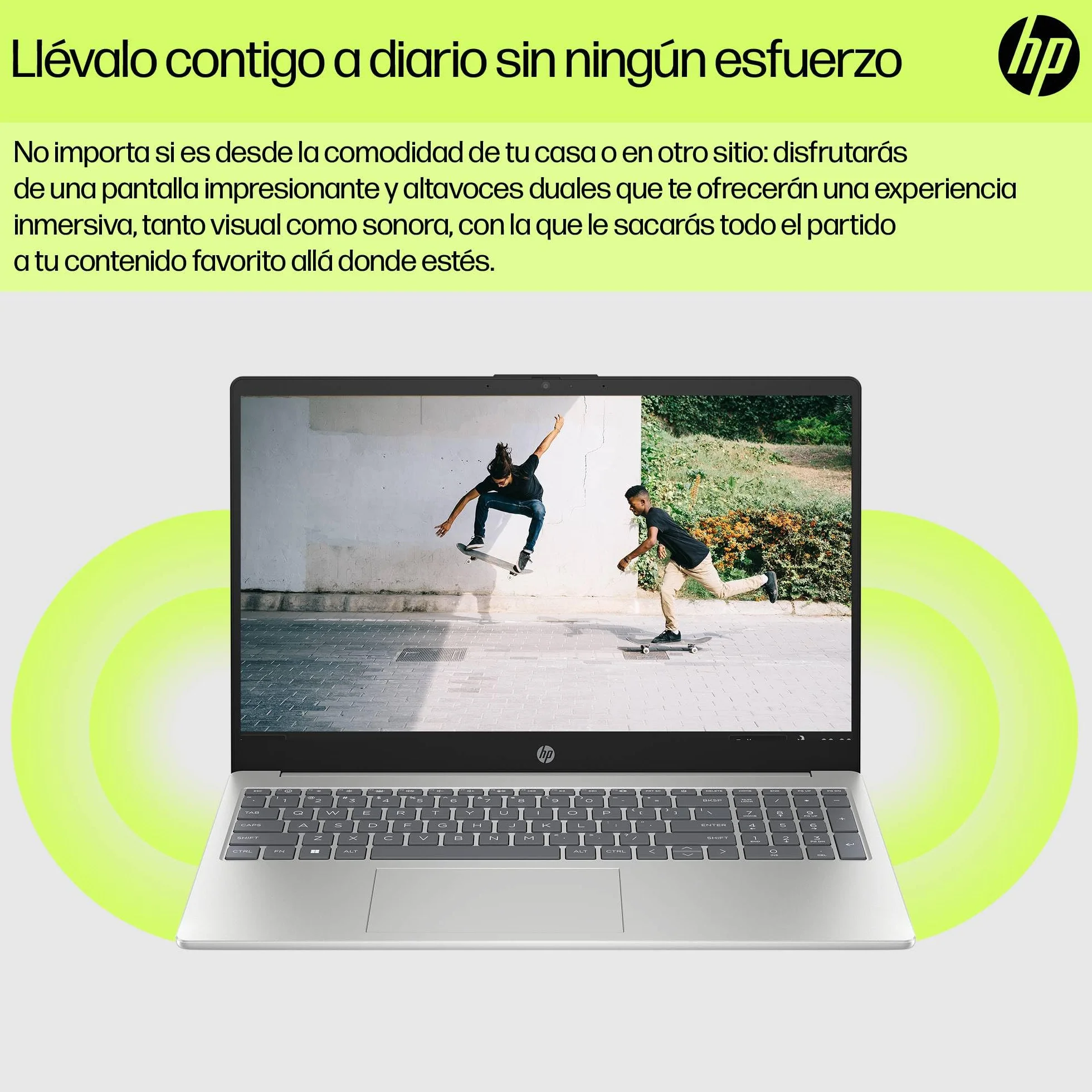 HP 15-fd0261ns - Ordenador portátil de 15.6" FHD (Intel N100, 4GB RAM, 128GB UFS, Intel UHD, Windows 11) Plata - Teclado QWERTY Español - Incluye Microsoft 365 Personal 12 Meses