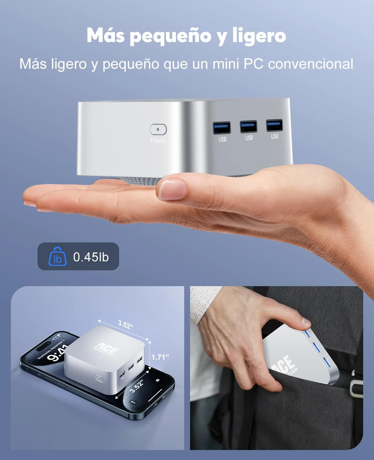 ACEMAGICIAN Mini PC T8Plus, 12th Gen Intel Alder Lake N100, 16GB LPDDR5 512GB M.2 SSD, W11 Pro, Dual RJ45, 4K HDMI, WiFi 5