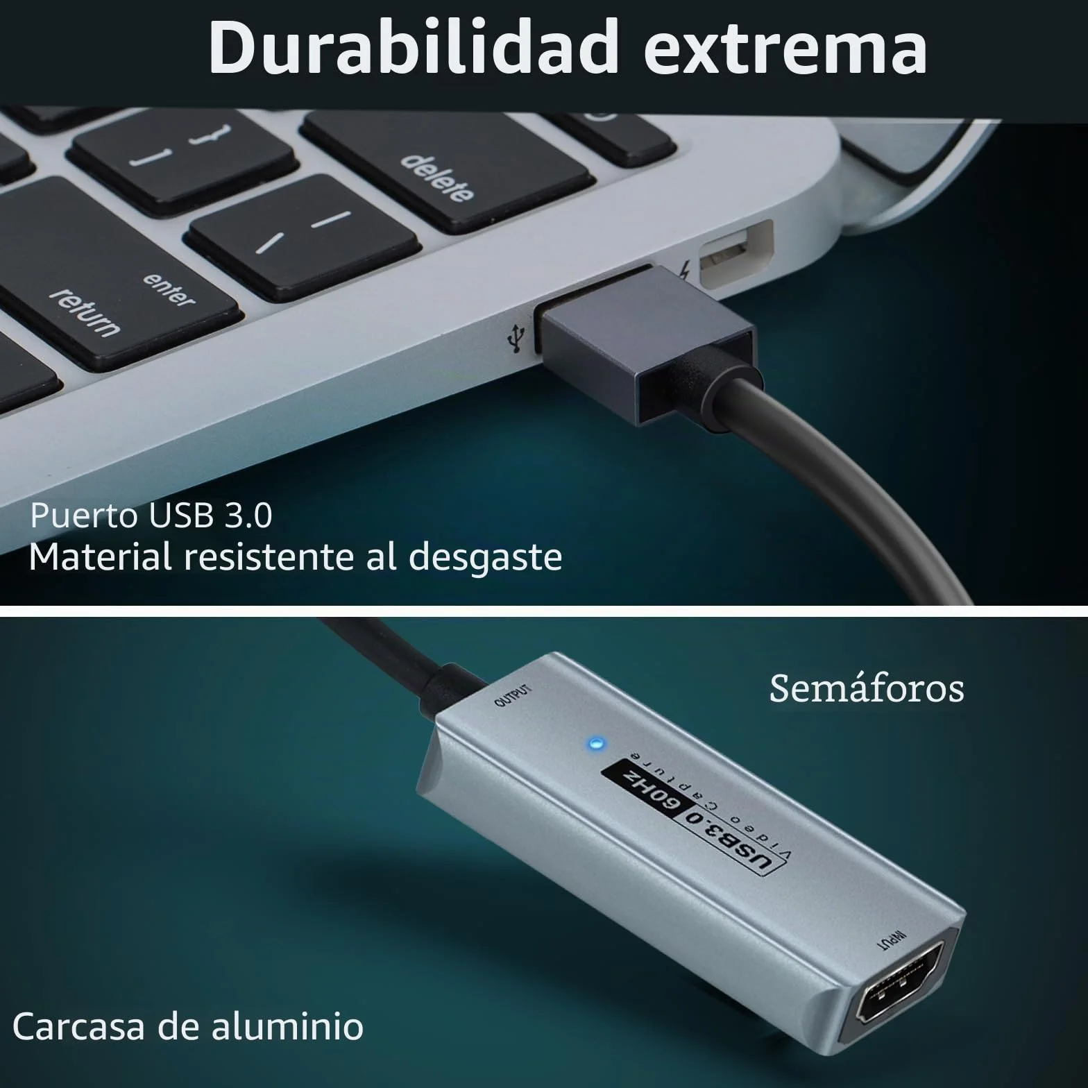 capturadora Video Fulfalic, capturadora 4K HDMI a USB 3.0, Tarjeta de Captura de vídeo de Audio 1080P 60 FPS, para enseñanza, radiodifusión, Juegos, Streaming, videoconferencia