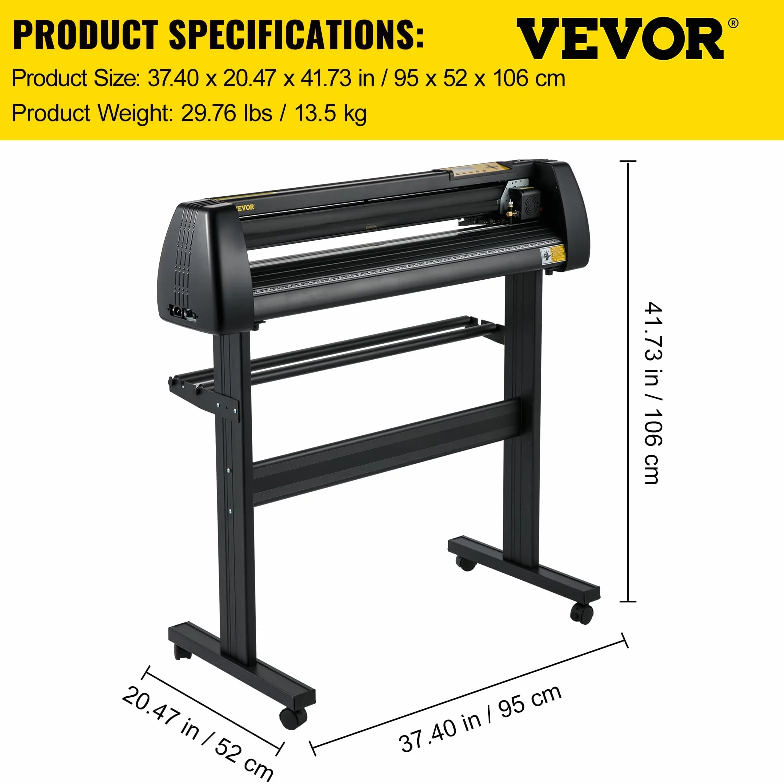 VEVOR Máquina Cortadora de Vinilo Alimentación de Papel 720 mm Impresora de Vinilo de Fuerza Velocidad Ajustable Pantalla LCD Kit de Fabricación de Letreros Compatible con Windows Software Signmaster
