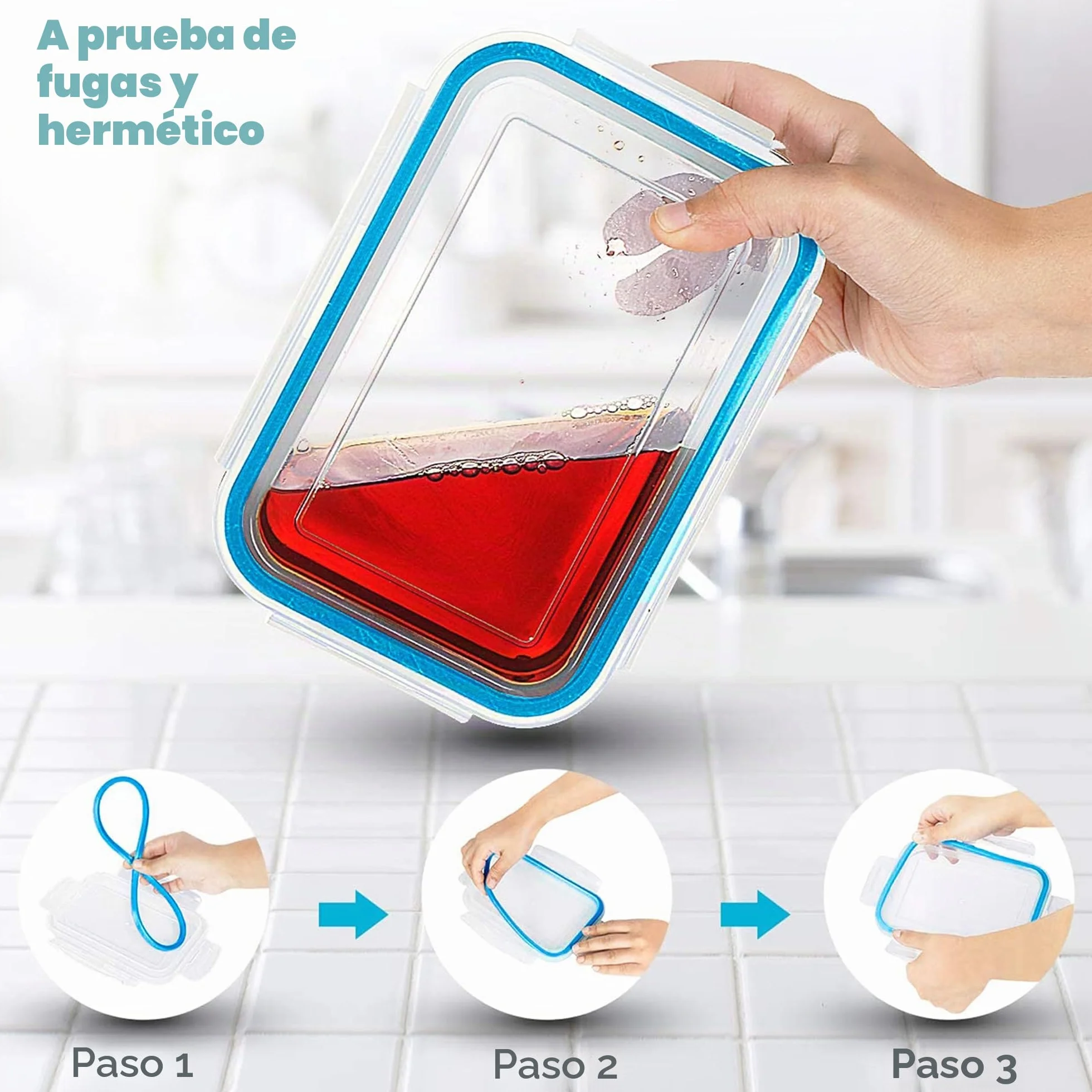 KICHLY Recipientes De Vidrio Para Alimentos Paquete De 9 Herméticos Con Tapas Transparentes Aptos Para Lavavajillas Y Microondas Sin BPA