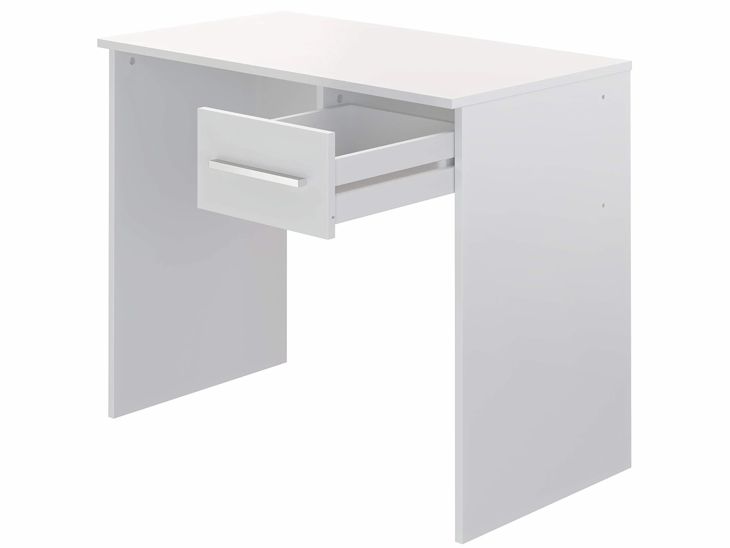 Amazon Basics Escritorio moderno para oficina en casa, 1 cajón, 127 x 229 x 185 cm, blanco