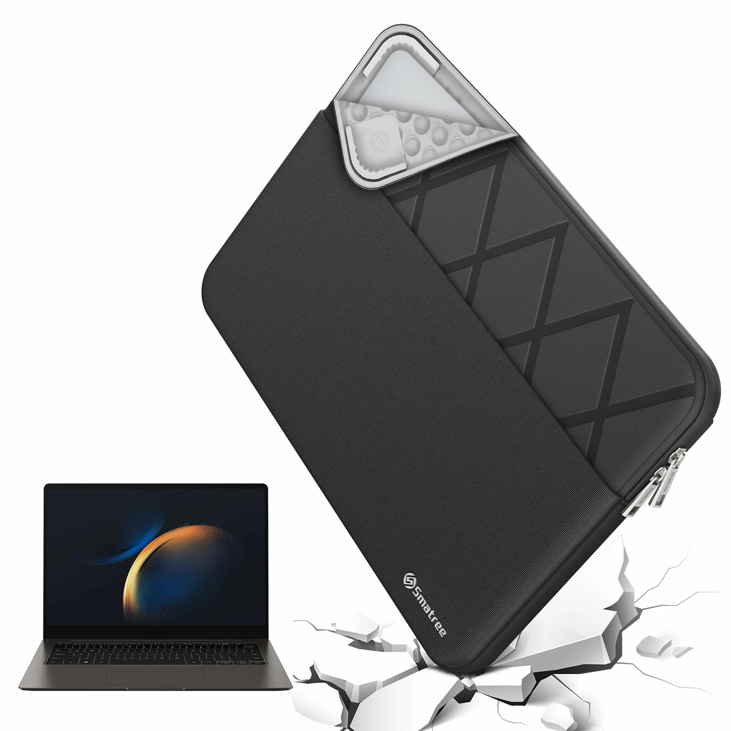 Smatree 13,3 Pulgadas Funda de portátil para Samsung Galaxy Book3/2 360, Galaxy Chromebook2/1, Samsung Book2 Pro/Book2 Pro 360 5G, Funda para portátil con Bolsillo (E431)
