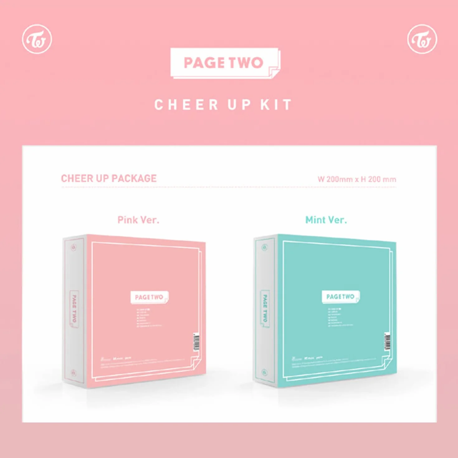 TWICE 2nd Mini Album PAGE TWO PINK Ver. CD-R Photobook Garland Lenticular Card Photocard Pin Button Badges
