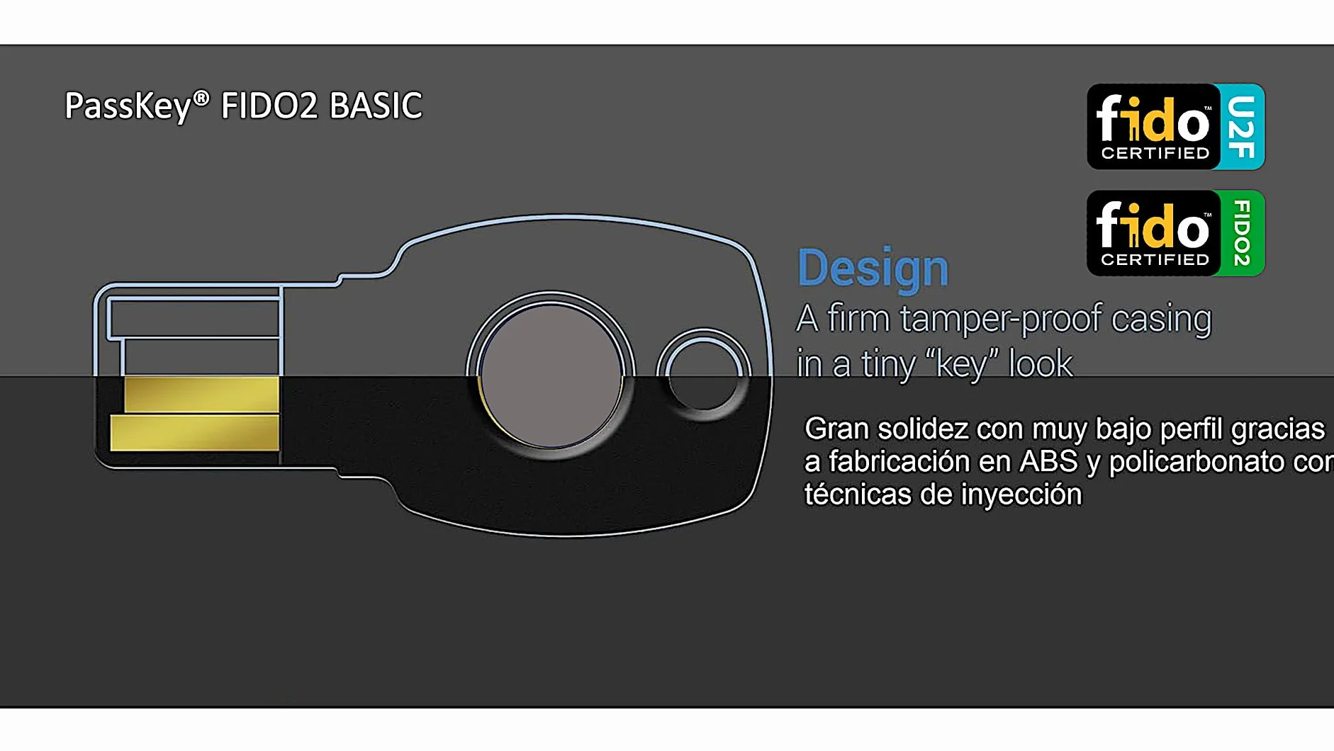 FIDO2 + U2F - USB A Y C - PassKey® FIDO2 Basic - FIDO2 Certified - ChipNet ID -Empresa Española con Soporte Personal.
