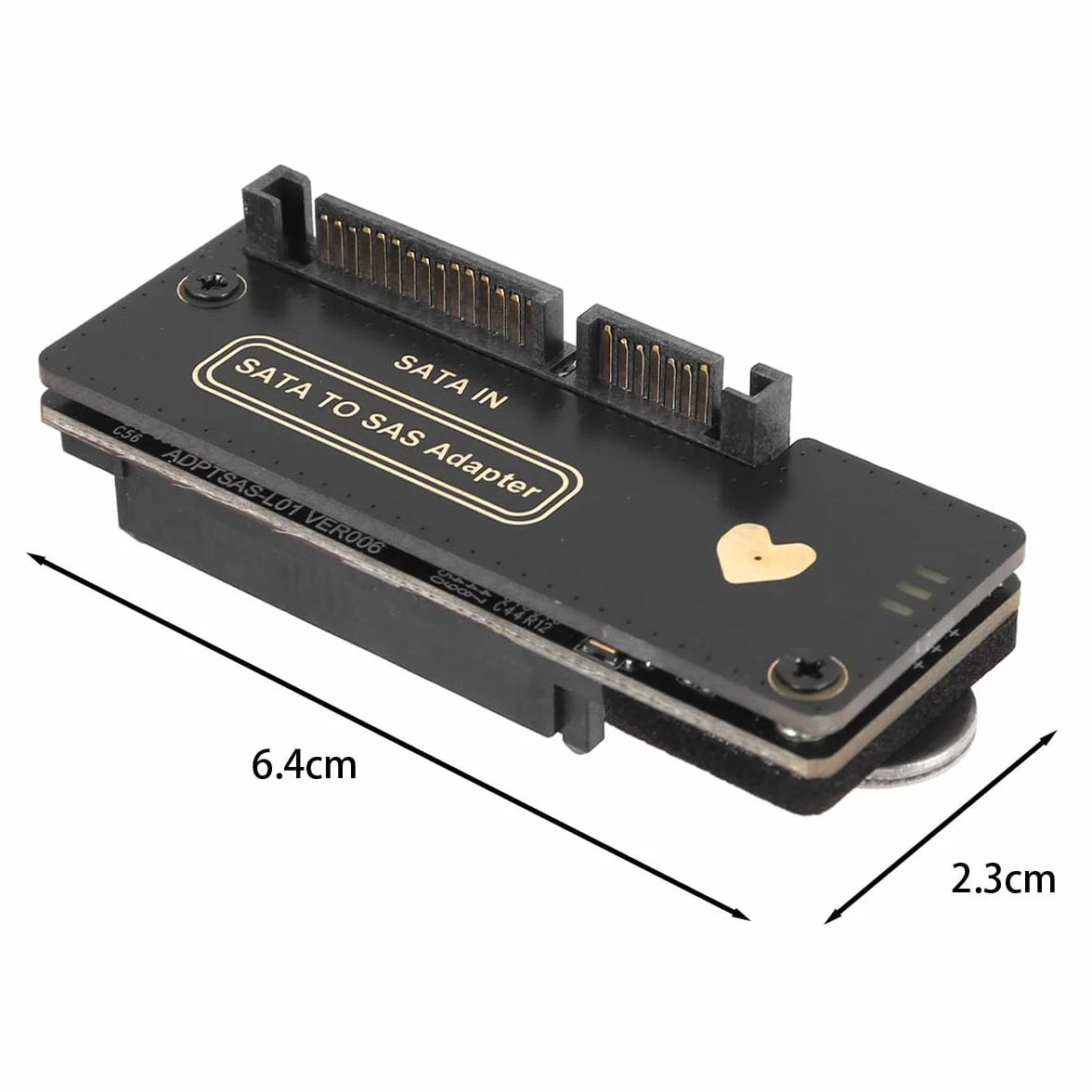 Adaptador RAID SFF-8482 SAS de 29 pines a SATA de 22 pines (7+15) para discos duros, con tarjeta, conector de alimentación y chipset.