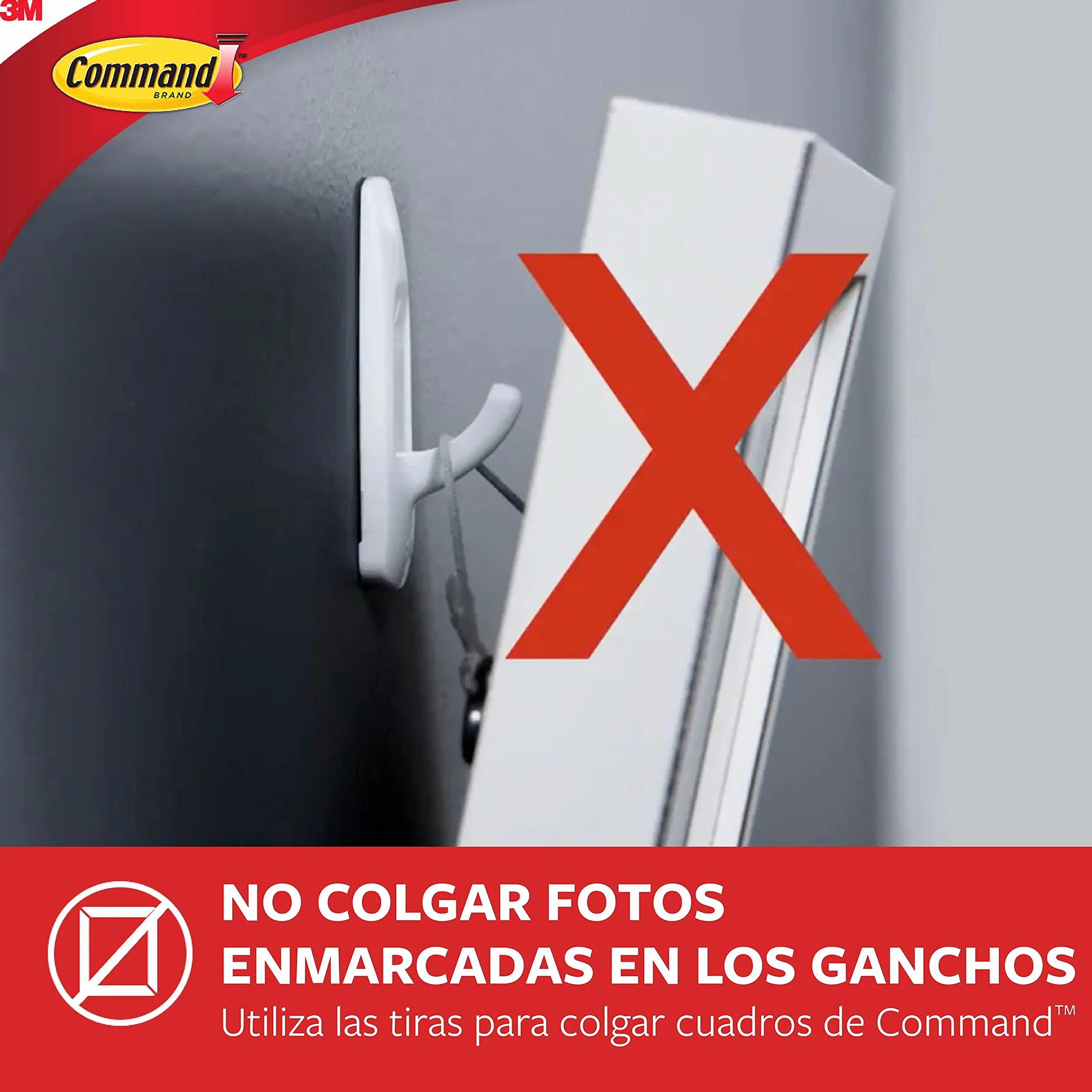 Command Ganchos de Diseño Medianos Blanco 6 Ganchos 9 Tiras Medianas Interior