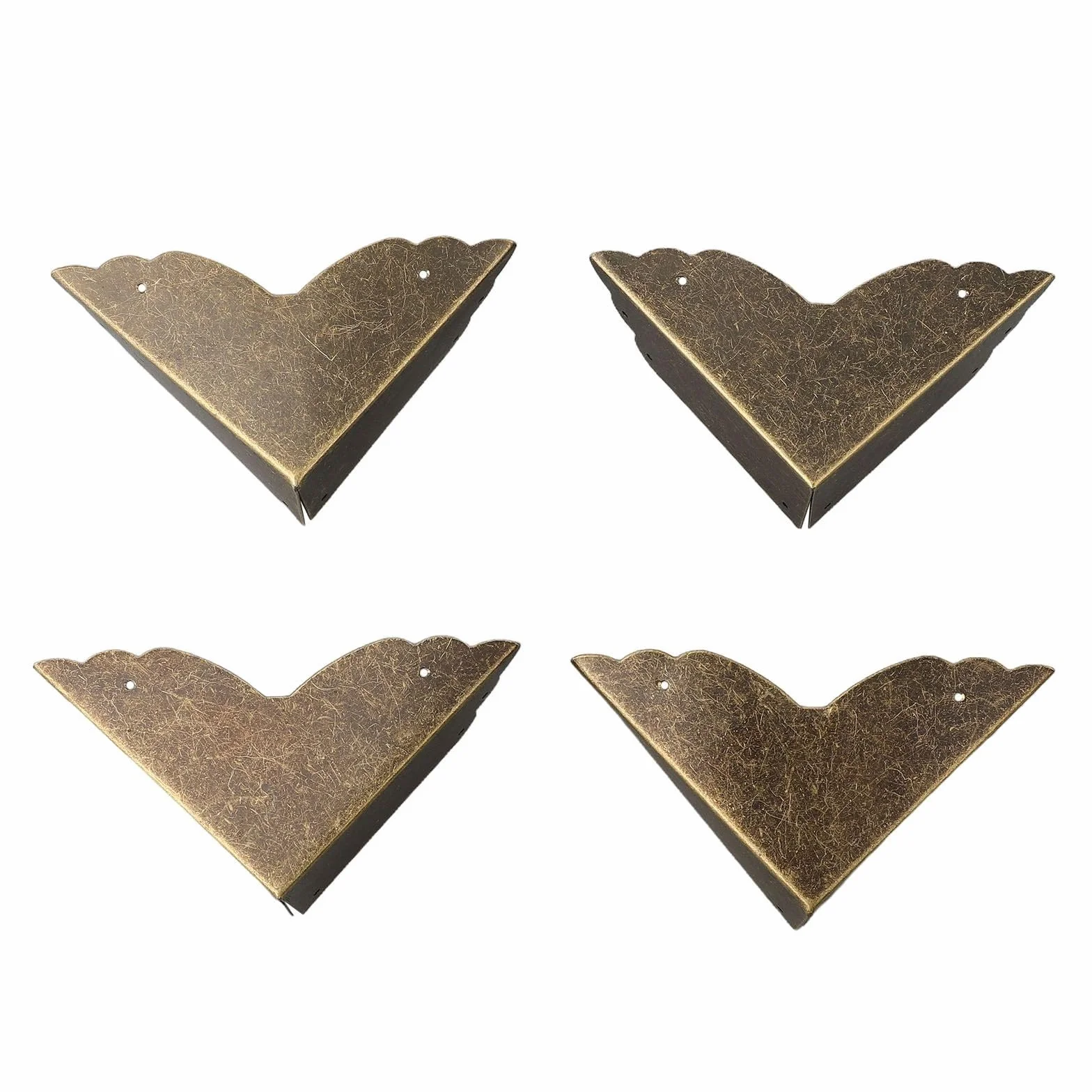 Yuanpgky protectores de esquina de metal bronce hierro antiguo 71x71x30 mm para muebles