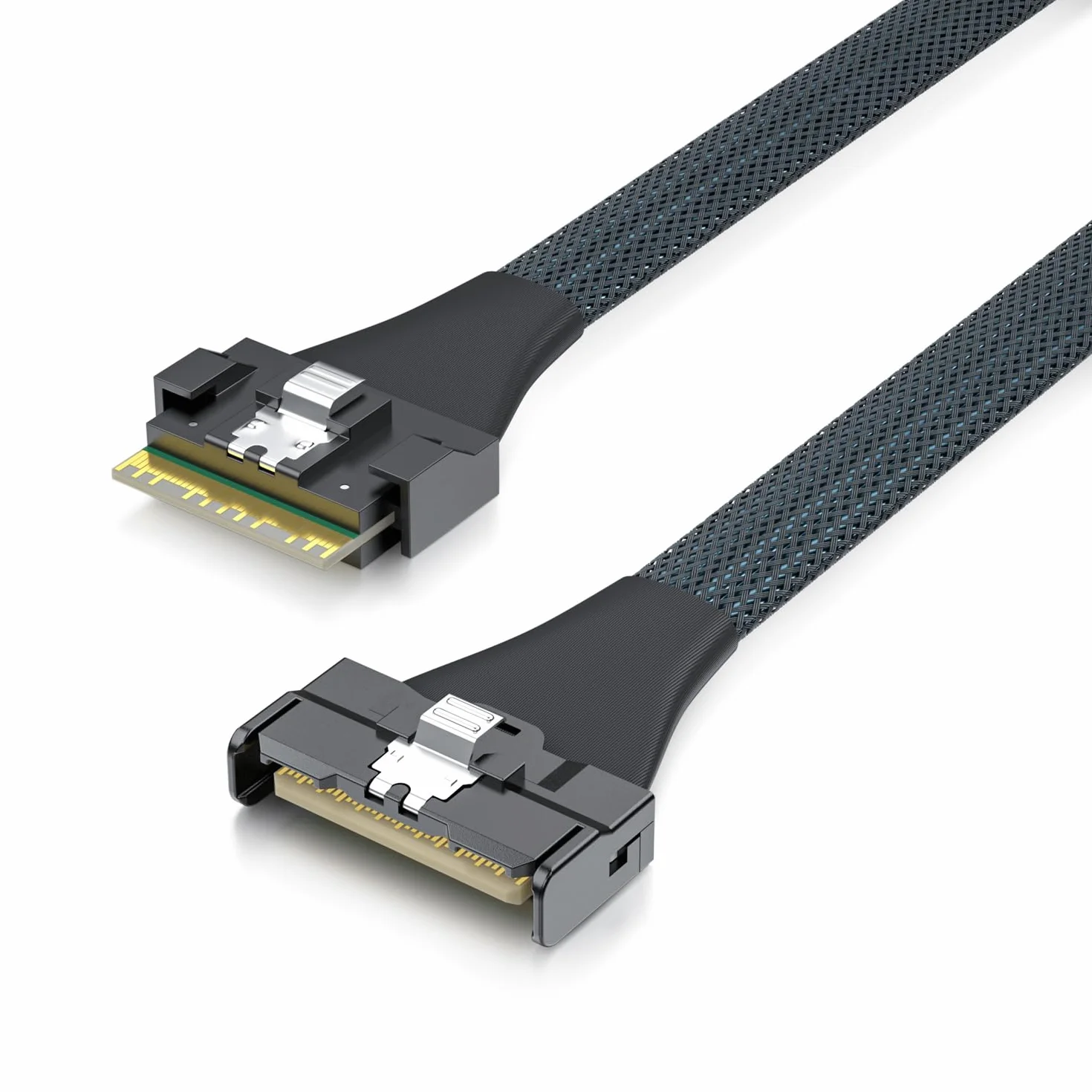 10Gtek SlimSAS SFF-8654 to MCIO SFF-TA-1016 8i Cable, Mini Cool Edge IO, Straight, PCIe4.0, 85-ohm, 0.75-m(2.46ft)