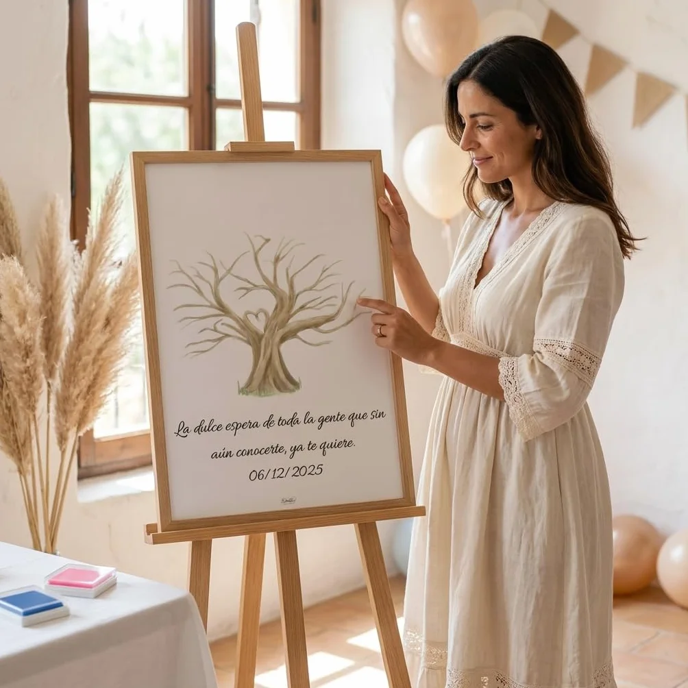 Árbol de huellas comunión niño niña | Lámina huellas personalizada | Alternativa libro firmas boda evento | Sin marco