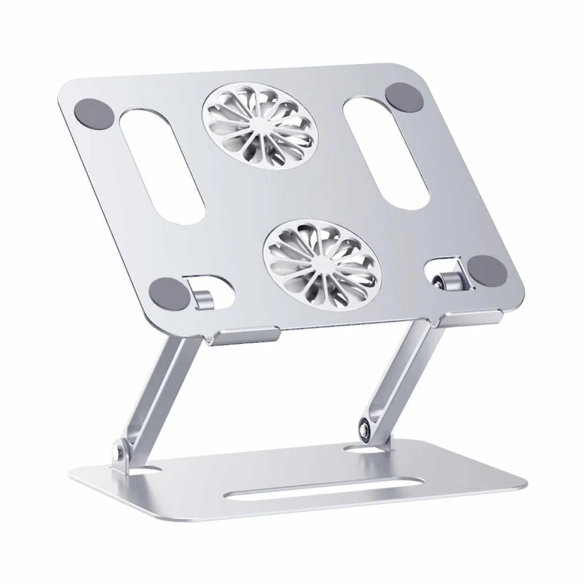 Base de Enfriamiento para Portátil con Doble Ventilador y Soporte Regulable en Aleación de Aluminio para Juegos, Adecuado para Decoración Verano y Laptops hasta 17.3 Pulgadas