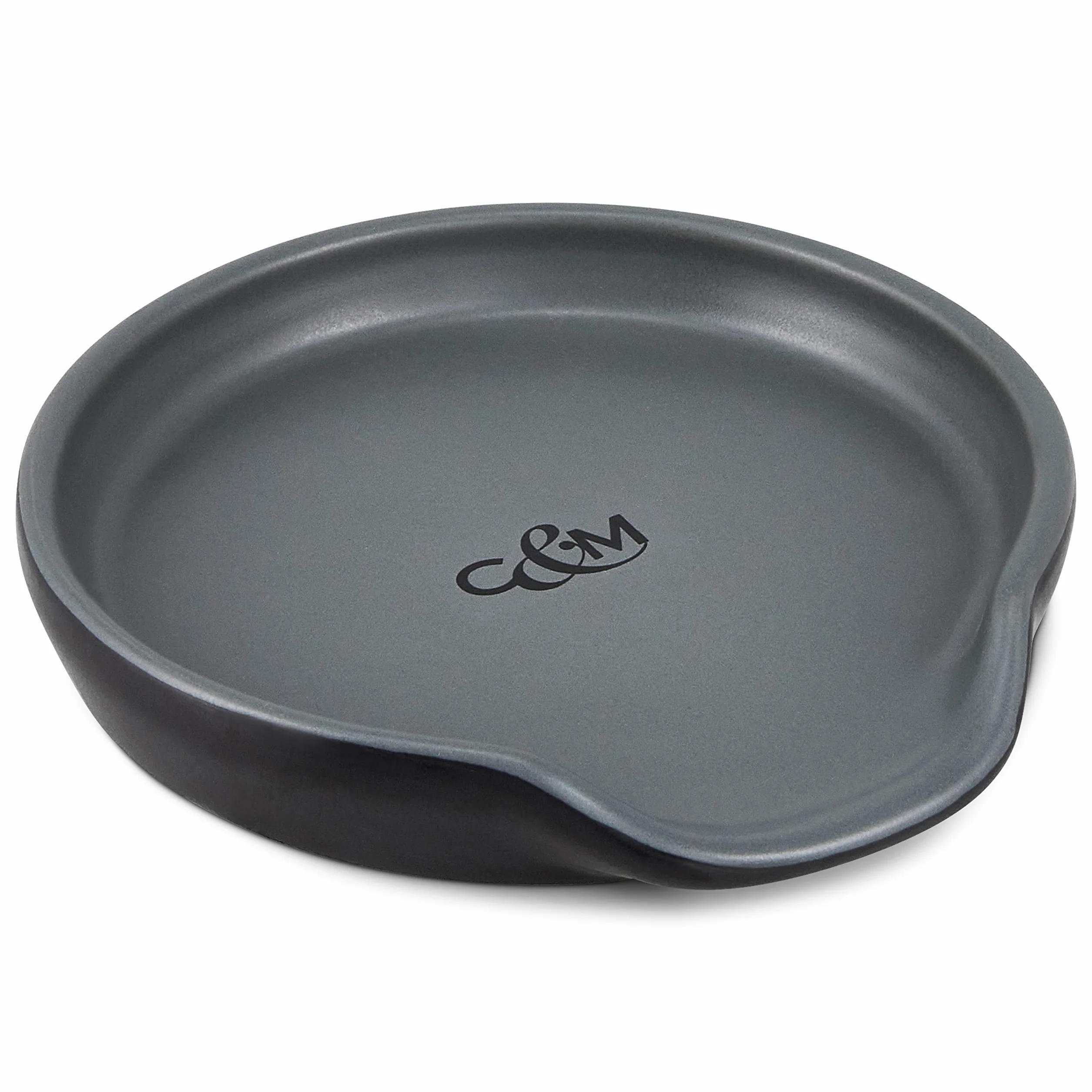 Cole & Mason Duxford Reposa Cucharas Cocina Negro/Gris Soporte Cuchara Madera 20mm x 105mm Cerámica