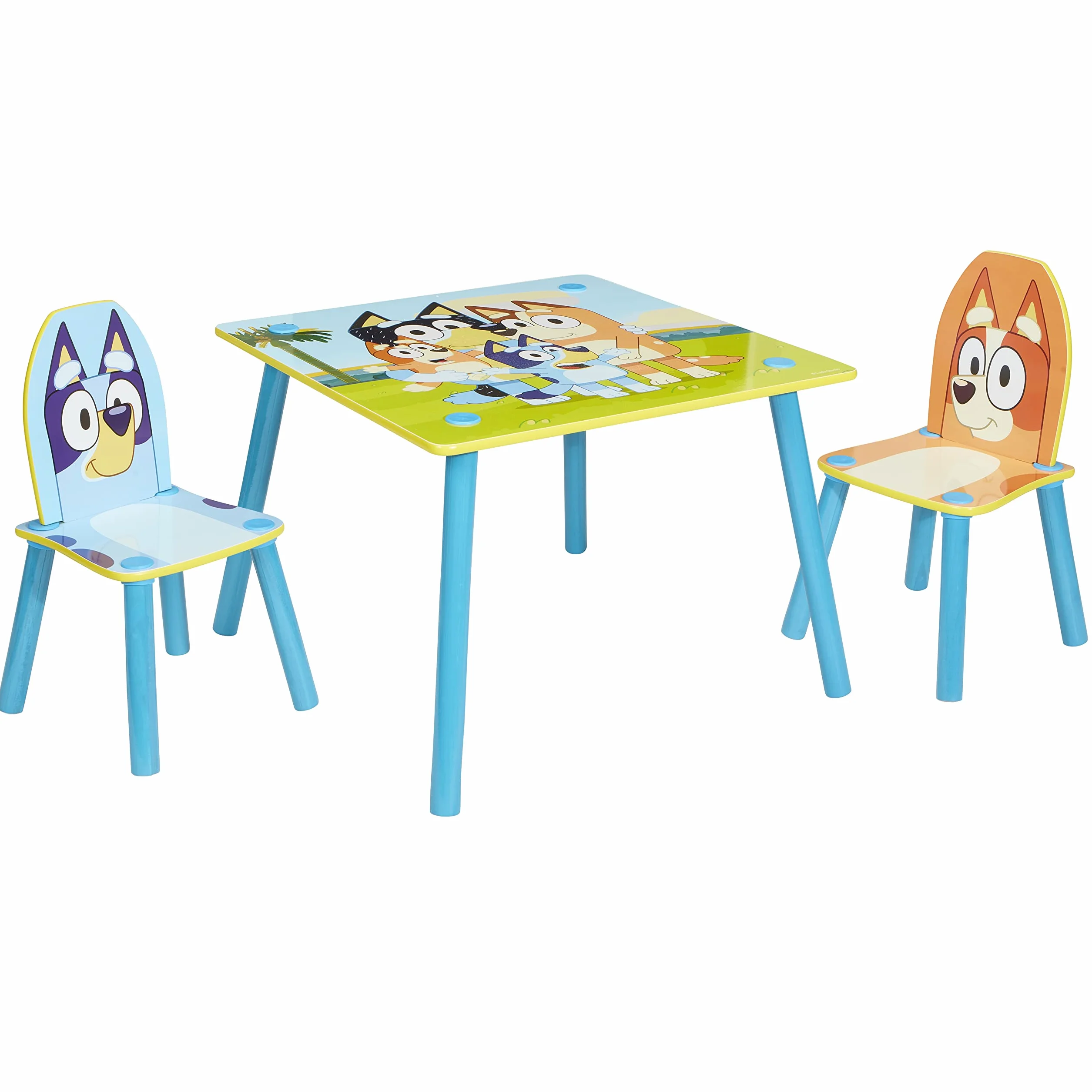 Bluey Juego de 2 sillas para niños, Mesa 43,5 x 63 x 63 cm