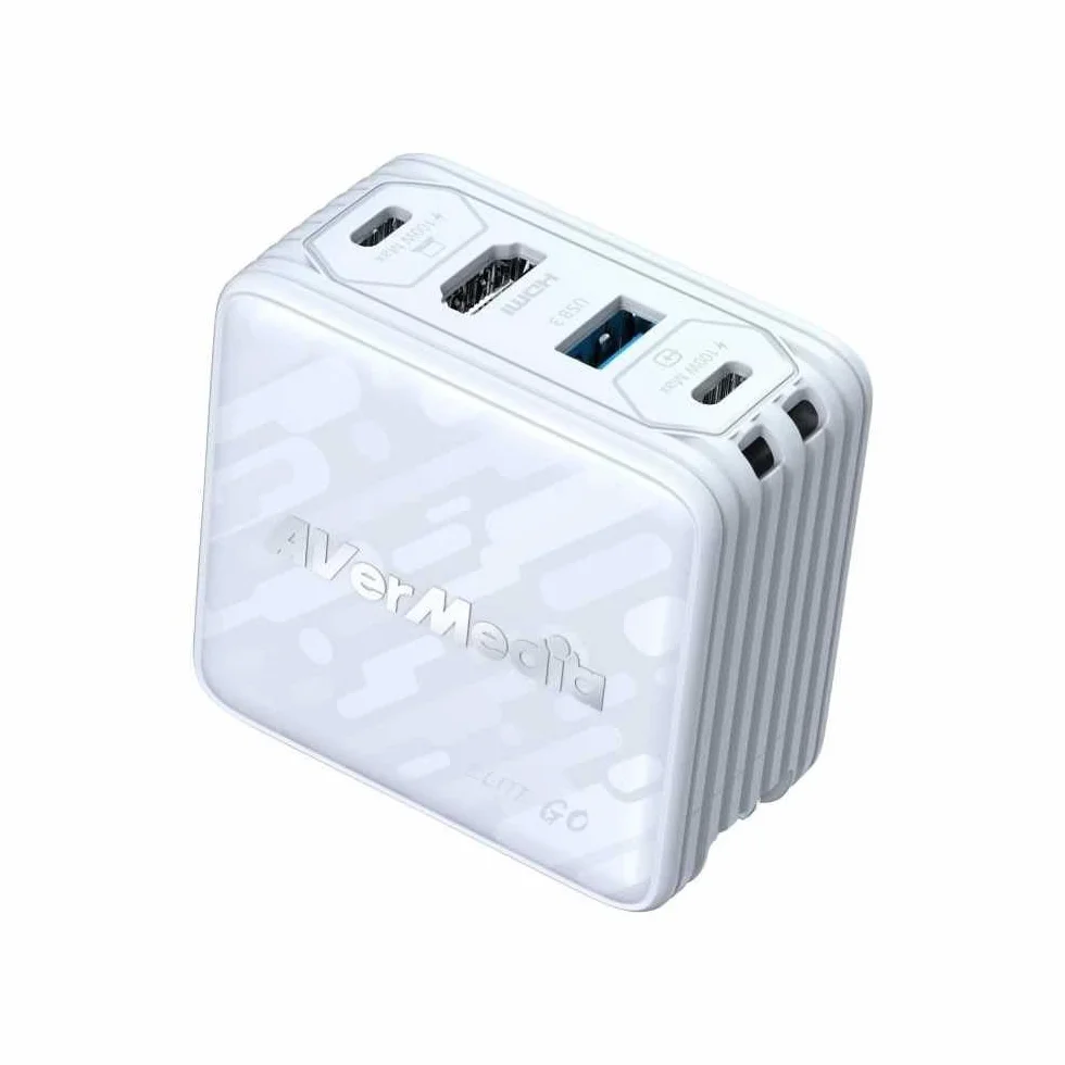 Cargador GaN - AVERMEDIA - 100W con captura de v�deo FHD GC313Pro Blanco