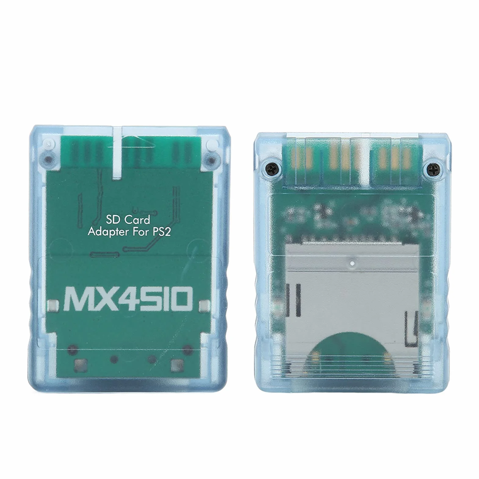 Adaptador de Tarjeta SD MX4SIO SIO2SD, Lector de Tarjetas de Memoria para Consola Plug and Play, Expansión de Almacenamiento (Azul Transparente)