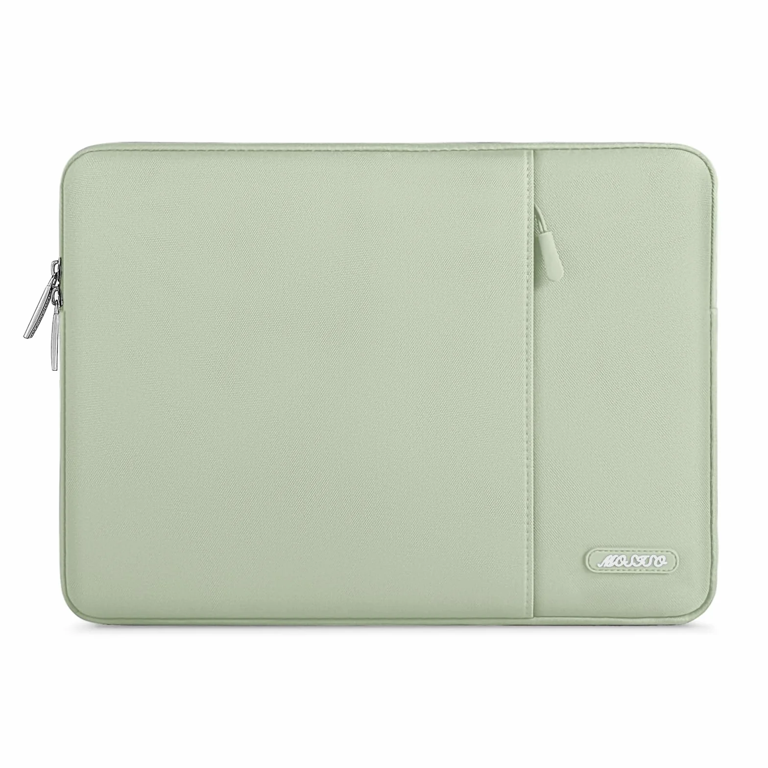 MOSISO Funda Portátil 13 Pulgadas, Laptop Bolsa Compatible con MacBook Air M5 M4 M3 M2 M1 2026-2018/Neo/Pro M2 M1 2026-2016, Bolsa Vertical Poliéster Ordenador con Bolsillo, Verde Salvia