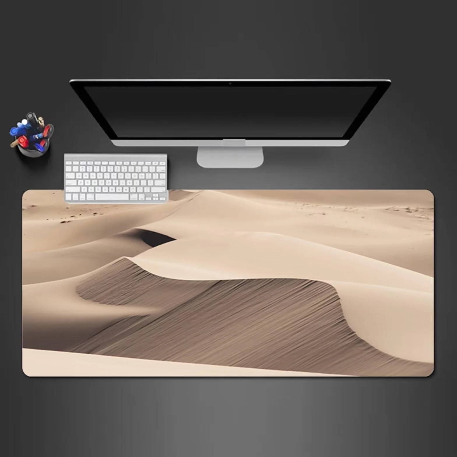 Alfombrilla Raton Gaming XXL 1200x600x2cm Alfombrilla de Ratón Grande Alfombrilla Gaming de Escritorio con Base Antideslizante para Gamers PC y Portátil (Paisaje del Desierto)
