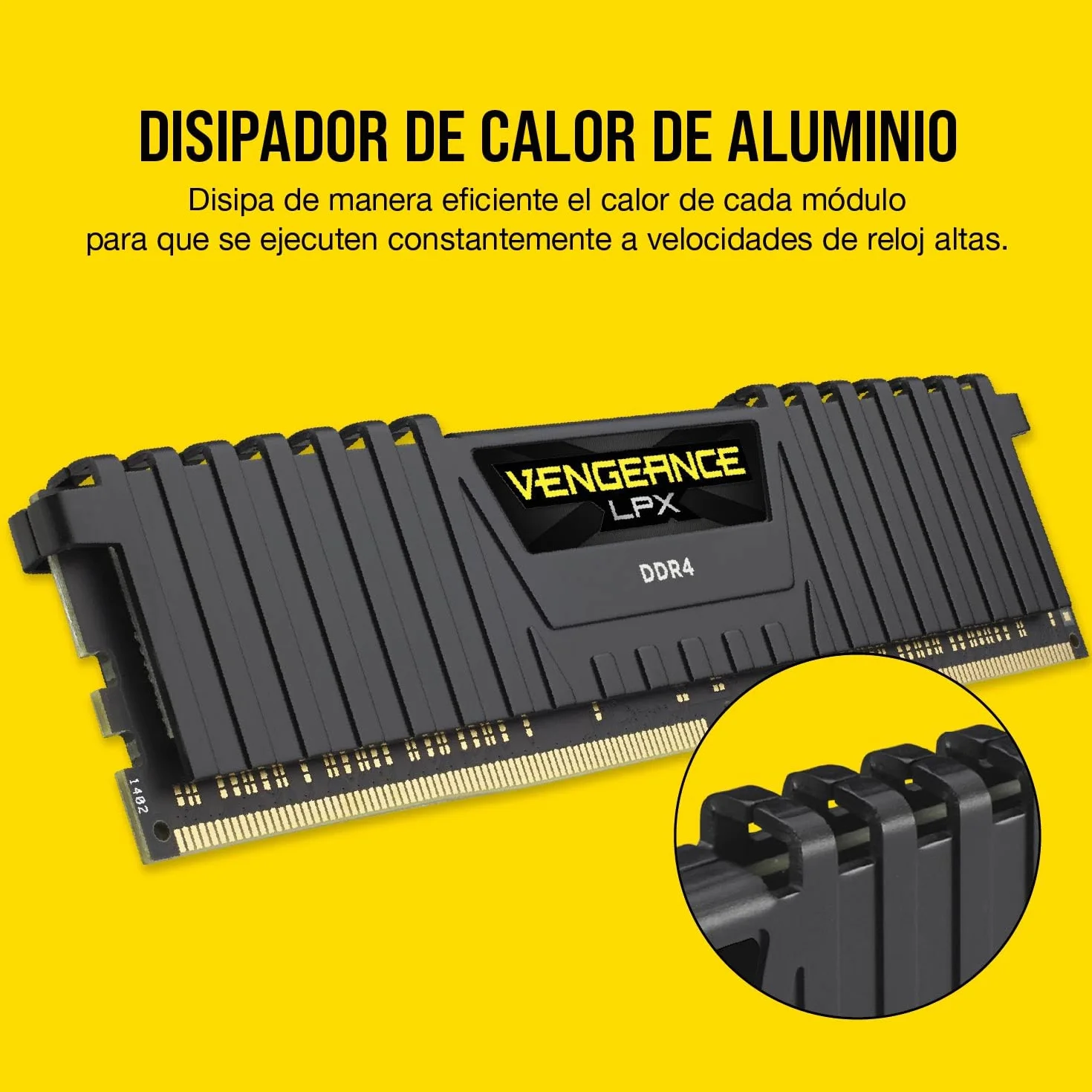 CORSAIR Vengeance LPX DDR4 RAM 32GB (2x16GB) hasta 3200MHz CL16-20-20-38 1.35V Intel AMD Memoria de Ordenador de Sobremesa - Negro (CMK32GX4M2E3200C16)
