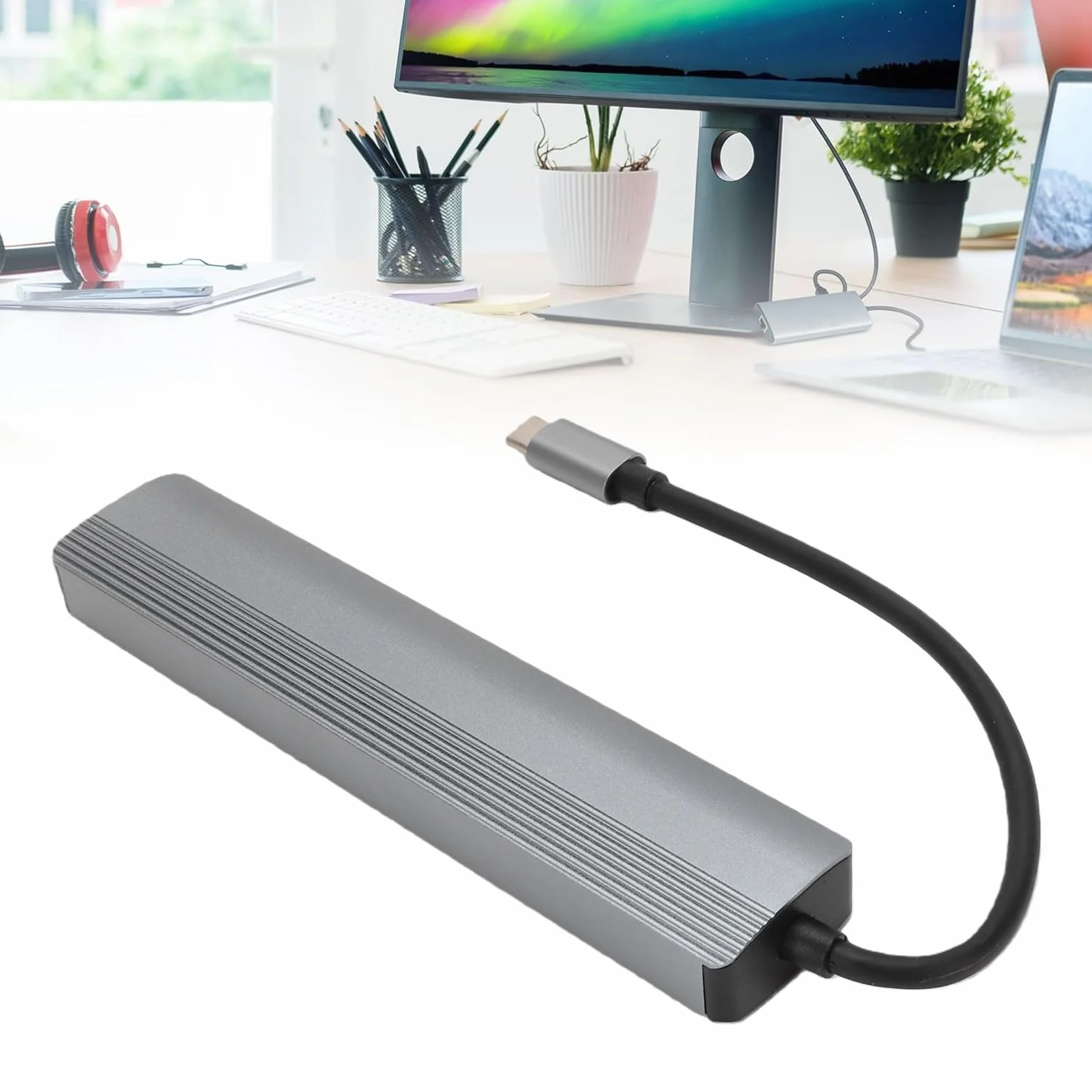Adaptador Multipuerto Ethernet Preciso con Conexiones Versátiles 6 en 1 para Carga Rápida e Interfaz Multimedia de Alta Definición 4K, Ideal para Streaming y Juegos, Material de Aleación de