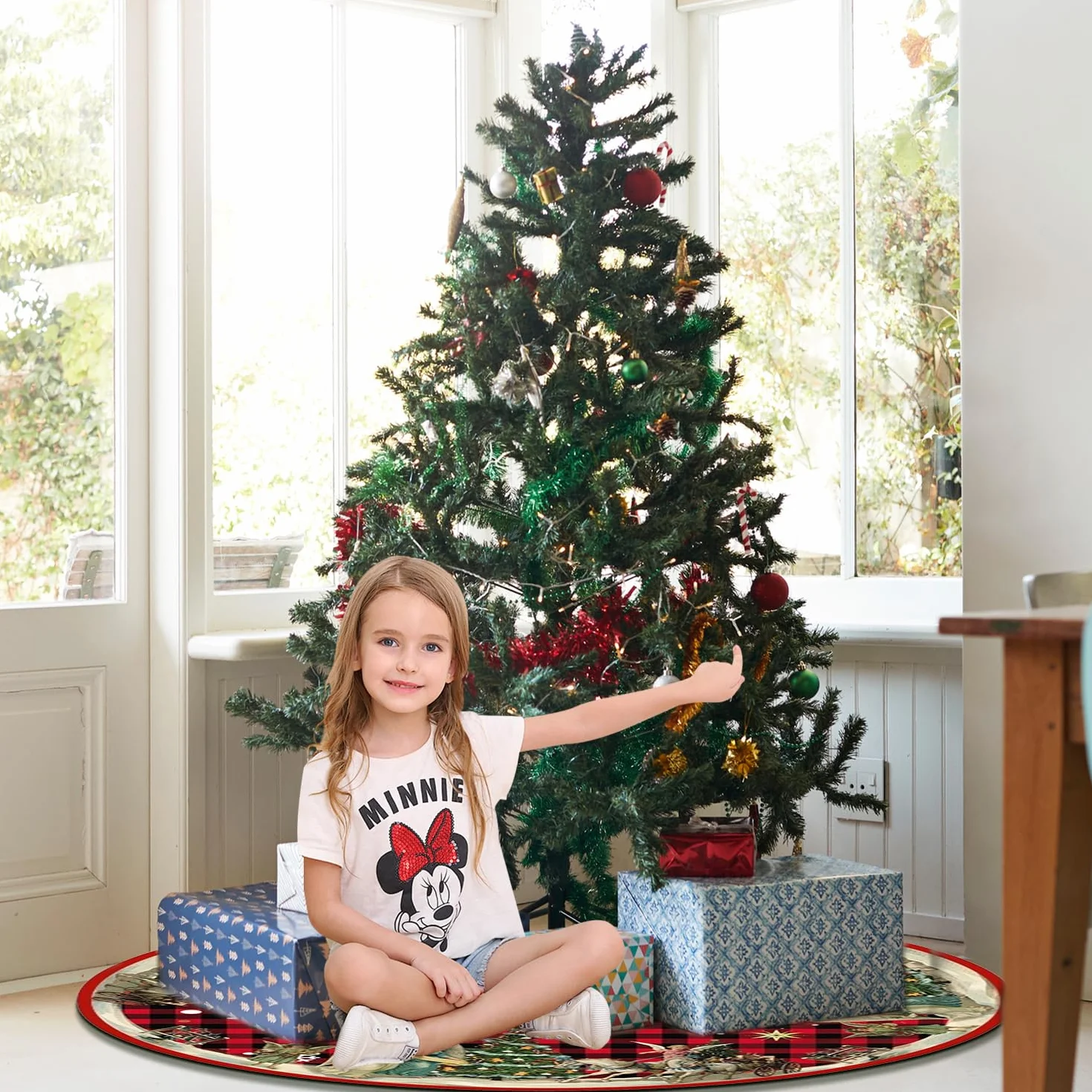 Falda Arbol de Navidad 120cm Alfombra Decoracion Fiestas Navideñas