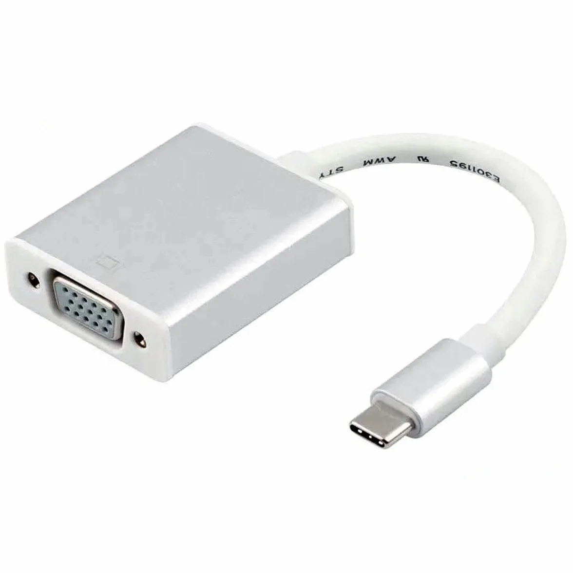 D.Square- Adaptador USB C a VGA 10cm, Macho a Hembra, Convierte la Señal Digital USB-C a Señal VGA, Compatible con iMac, MacBook Air, Google Chromebook Pixel, Lenovo, DELL, HP, Acer.