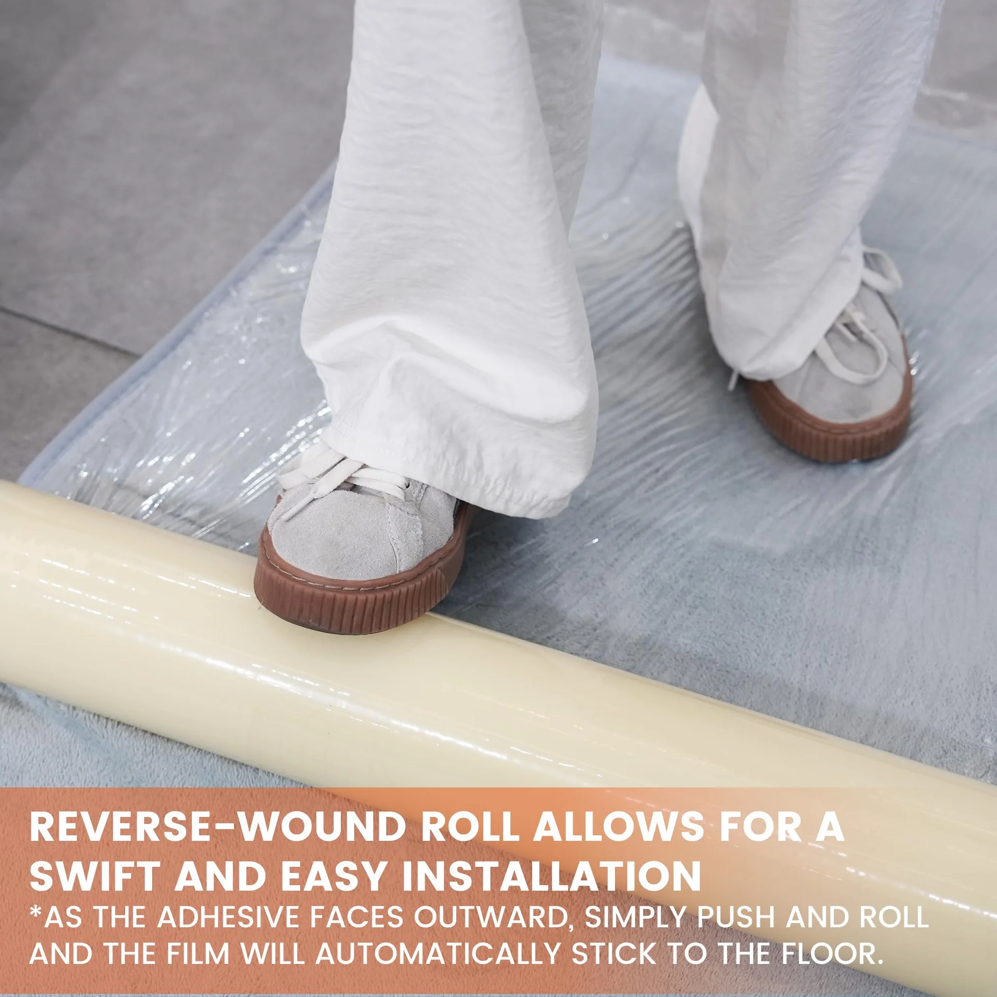 TAPEBEAR Película Protectora para Alfombras 60cm x 60m Autoadhesivo 37㎡