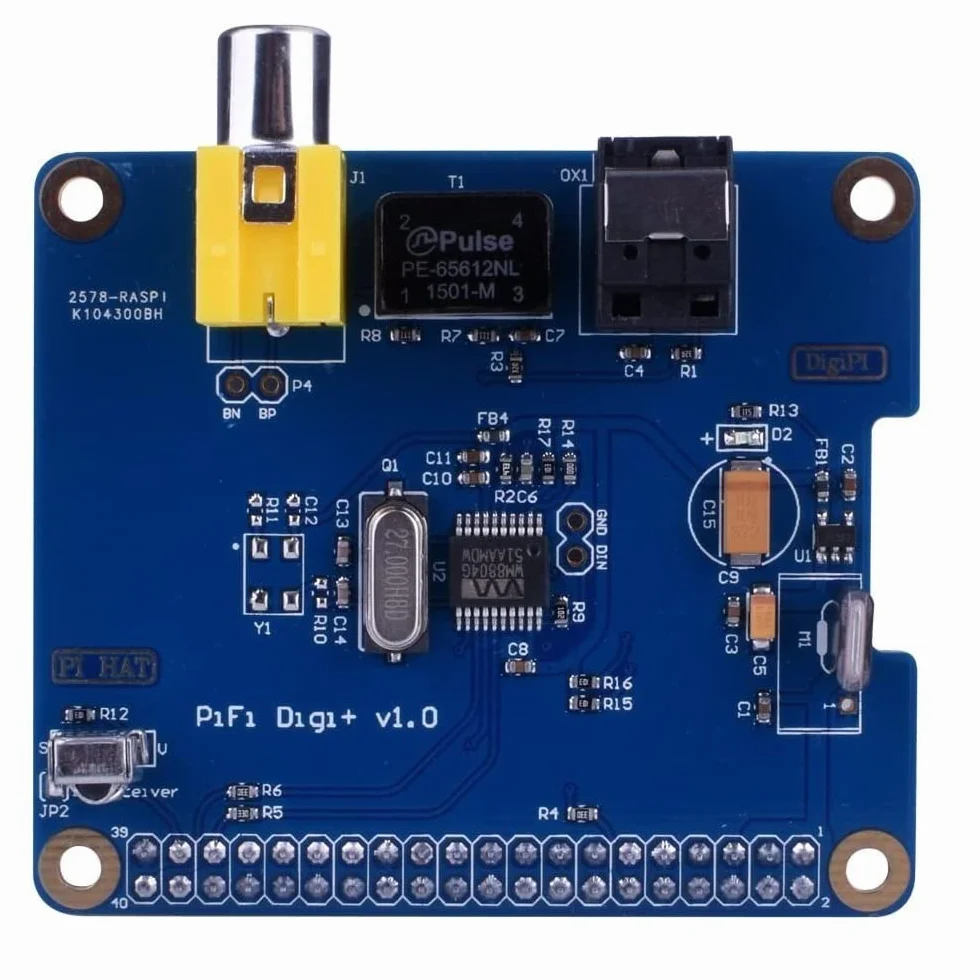 Tarjeta de sonido digital HIFI DiGi+ I2S SPDIF fibra óptica RCA para Raspberry Pi 3 2 modelo B B+