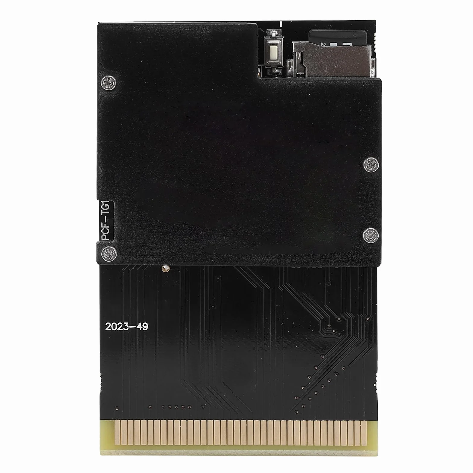 Cartucho de Juego de Tarjeta 1000 en 1, Tarjeta Tipo Cartucho Flash de Tablero Dorado Negro para PC Engine para TurboGrafx 16