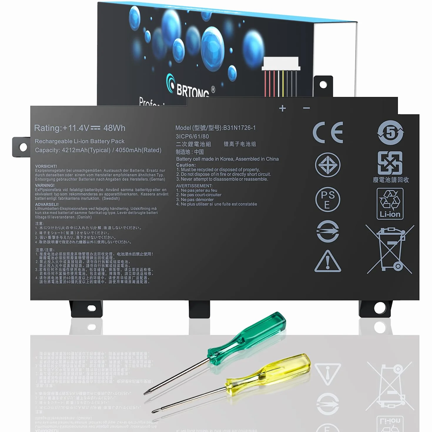 B31N1726 - Batería de Repuesto para ASUS FX80 FX86 TUF FX505GT FX505GM FX505GE FX505GD FX505DT FX505DV FX505DY FX505