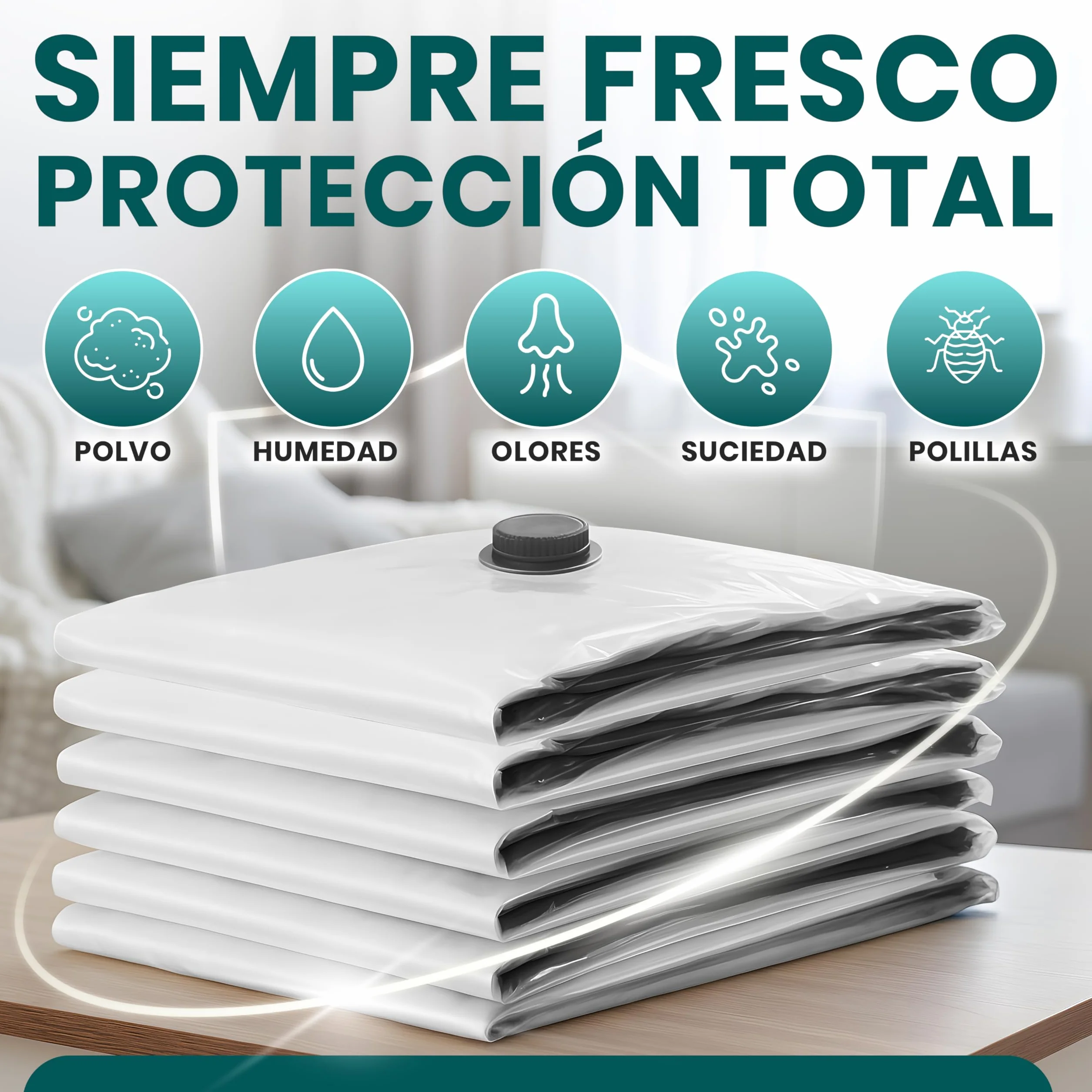 Bolsas al Vacío Extra Grandes myHodo 6 Piezas Jumbo 80x120cm Reutilizables para Edredones y Textiles