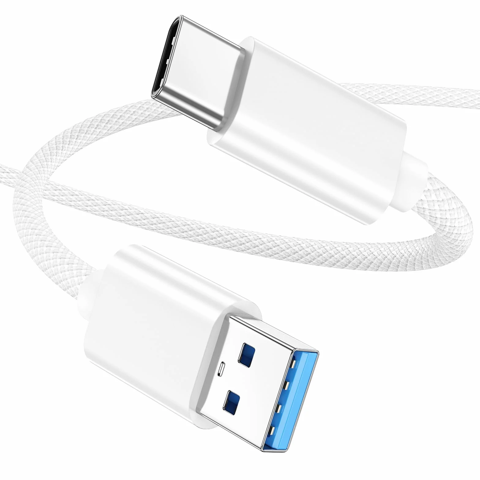 Cable de datos USB C de 10 Gbps, trenzado de 3.3 pies, USB 3.2 Gen2 USB A a USB C, 65 W 3.1 A, carga rápida, Carplay para iPhone 17/16/15 Pro/Pro Max, iPad, Galaxy S24-S20, Samsung T7, carcasa NVME