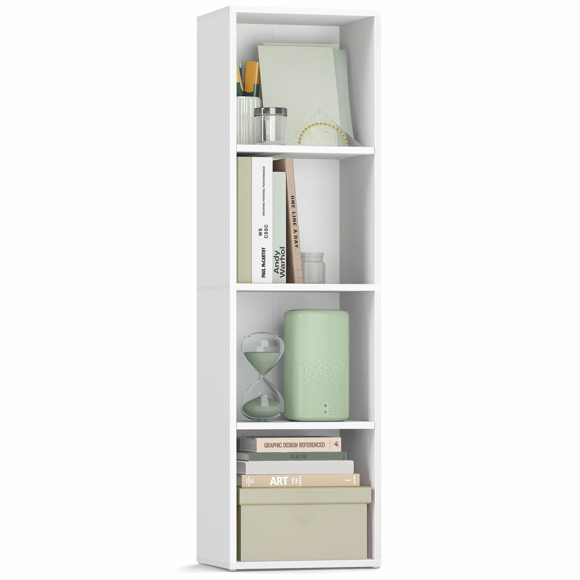 VASAGLE Estantería 4 Niveles 24x30x106 cm Blanco Nube LBC434W01