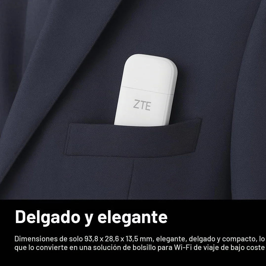 ZTE Dongle USB MF833, CAT4/4G, Desbloqueado de bajo Costo, para Viajes, Wi-Fi de Negocios, Streaming, Juegos, navegación, Compatible con configuración de múltiples Bandas, 2 años de