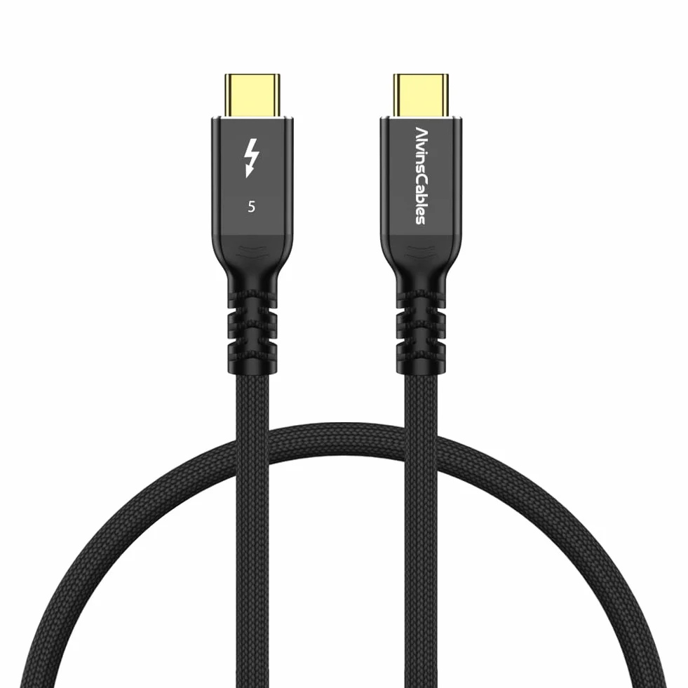 Alvin's Cables Cable Thunderbolt 5, 30.48 cm USB-C a USB-C Cable 120 Gbps 240W PD Carga rápida 16K Visualización, Compatible con Thunderbolt 4/3, USB4, para MacBook, Egpu, Dock, Certificado Intel