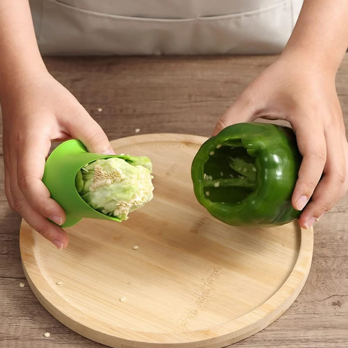 Juego de 2 Descorazonadores de Pimientos y Tomates, Herramienta para Quitar Núcleos de Verduras