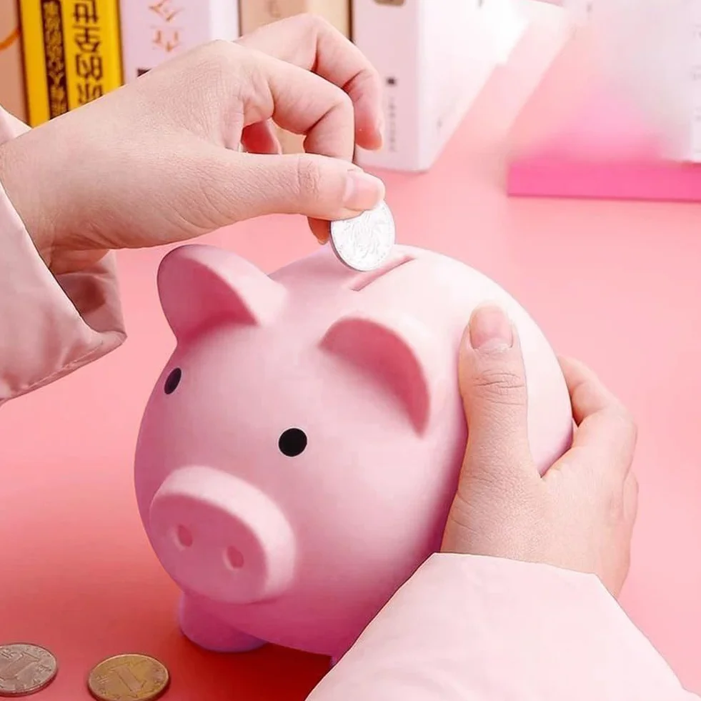 Hucha Cerdito Rosa Plástico para Monedas Decoración Recuerdo Regalo