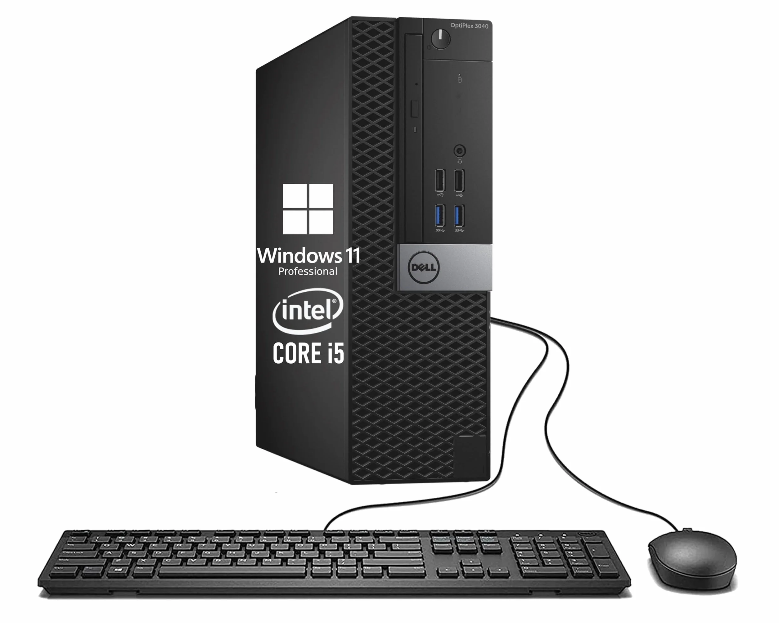 Dell Optiplex 3040 SFF - Ordenador de sobremesa (Intel Core i5-6500, 8 GB de RAM, disco duro de 500 GB, WiFi, Bluetooth, teclado QWERTY de EE.UU., Windows 11 Pro (reacondicionado)